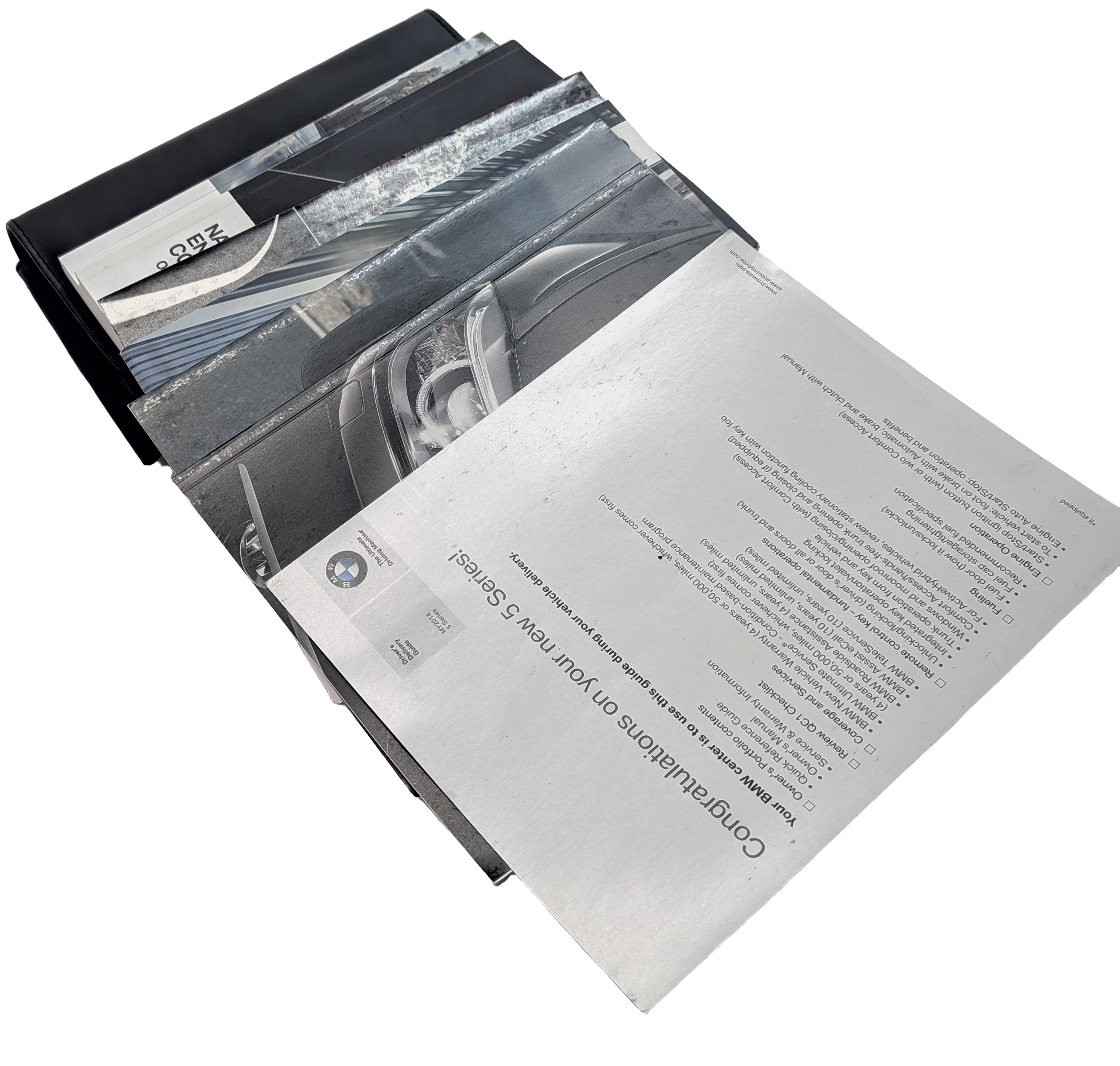 2014 BMW 550I (F10) 4.4L OWNER'S MANUAL BOOKLET SET/8 w/ LEATHER CASE — exact item pictured