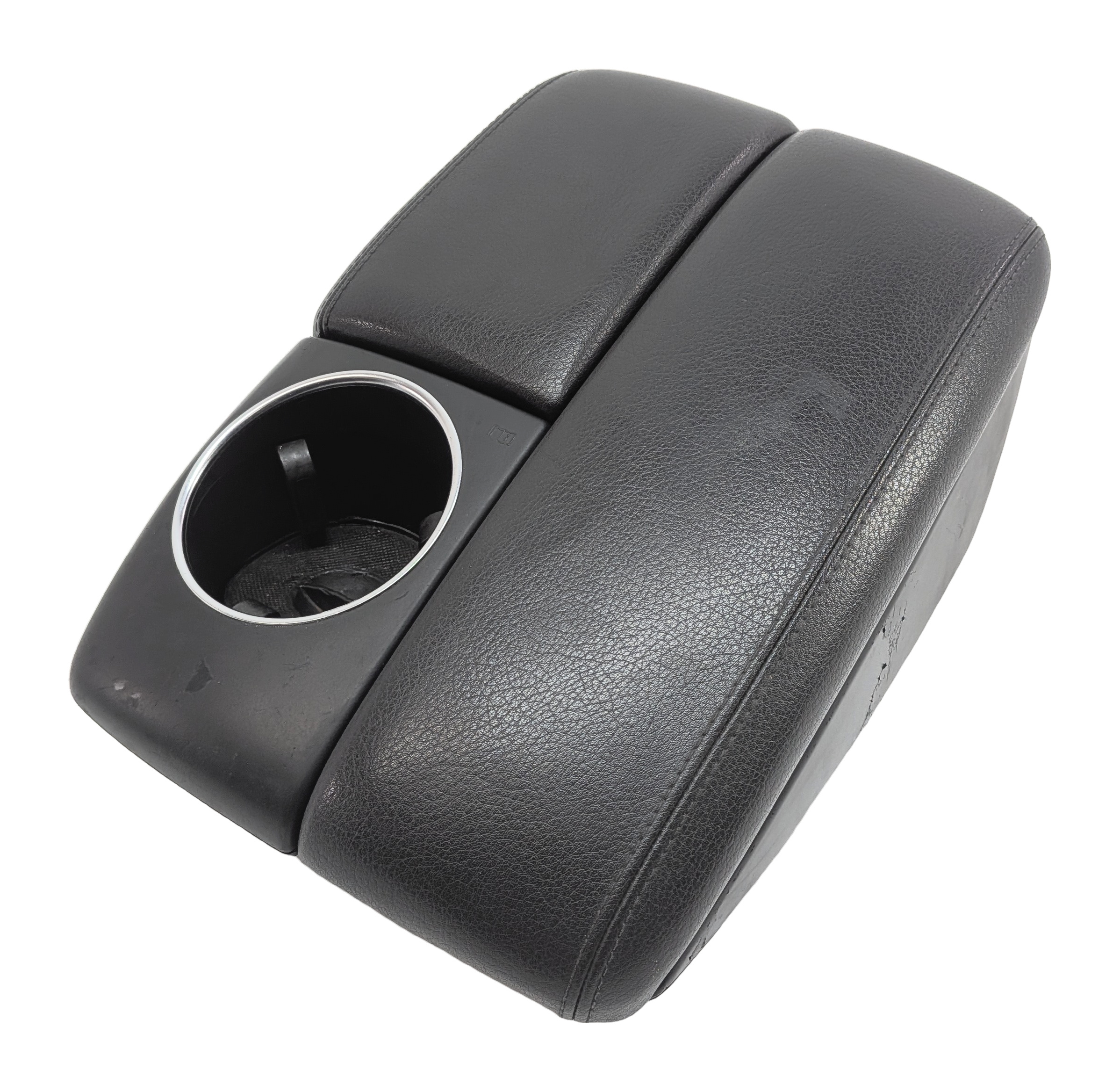 07-15 AUDI Q7 4L FRONT CENTER CONSOLE STORAGE BIN ARMREST CUPHOLDER (Black) — exact item pictured