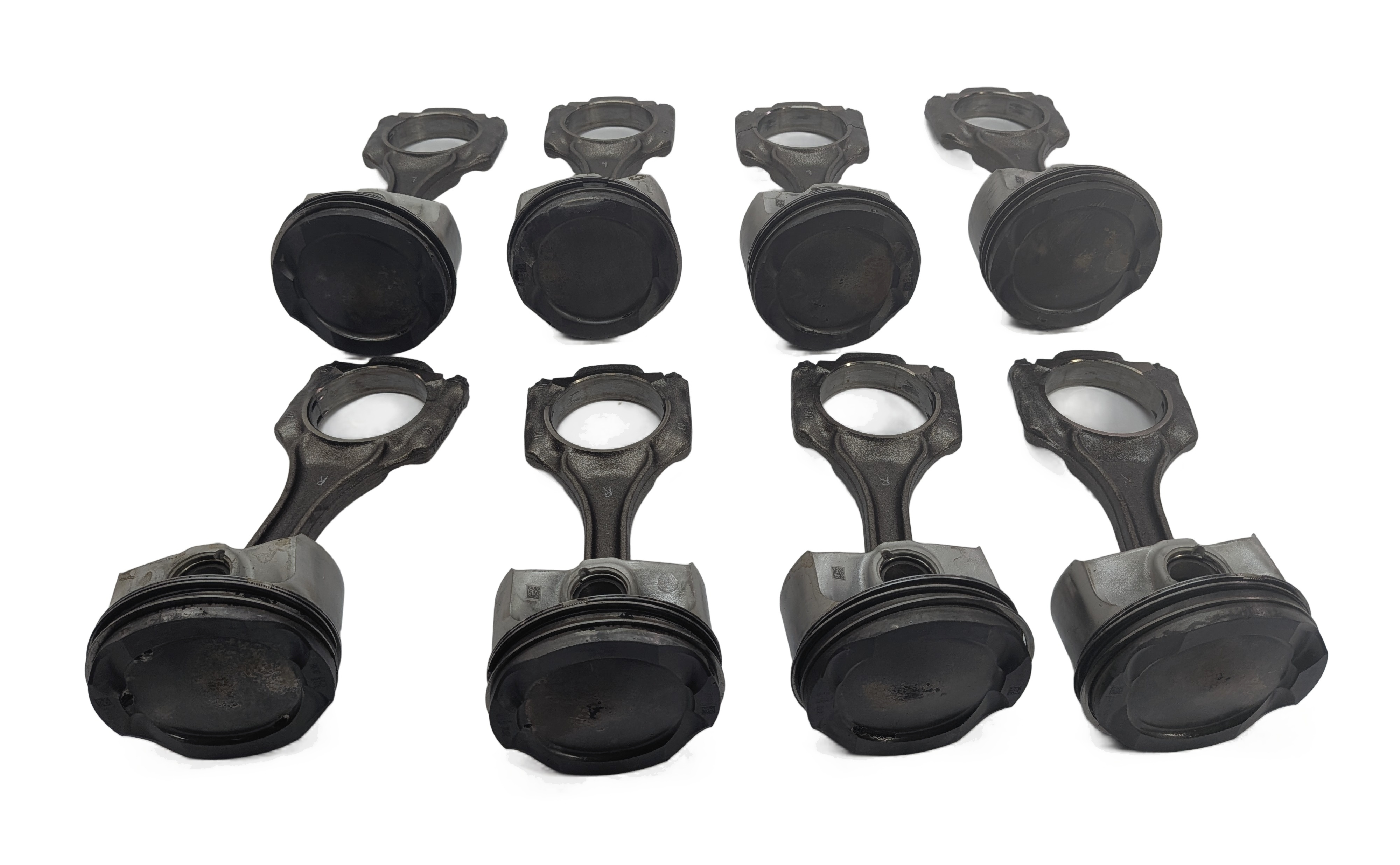 13-18 BMW X5 X6 5 6 7 (F01 F02 F06 F07 F10 F12) 4.4L N63 ENGINE PISTON SET/8 — exact item pictured