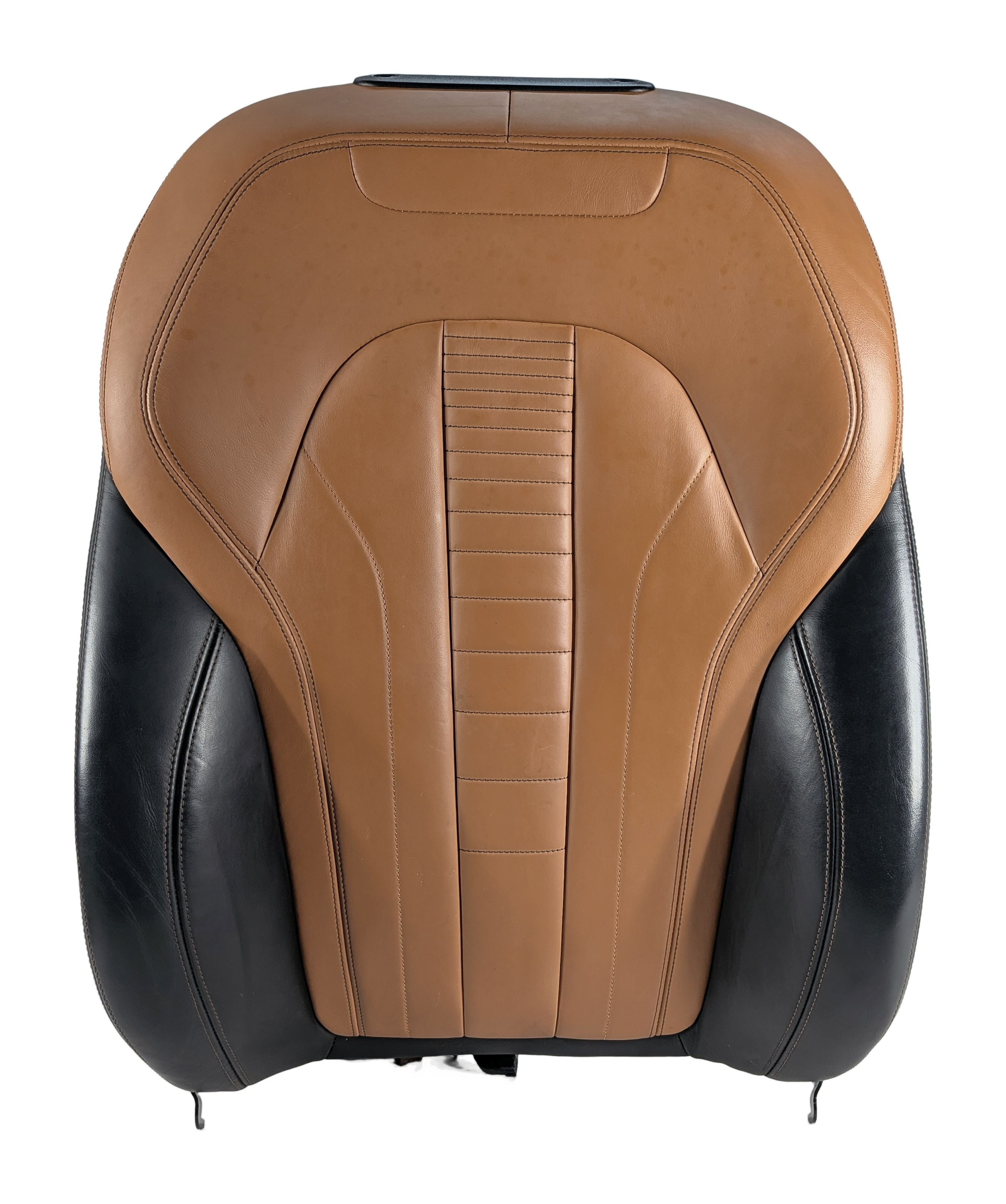 2015 BMW X6 (F16) FRONT RIGHT PASSENGER UPPER SEAT BACK CUSHION (Black Cognac) — exact item pictured