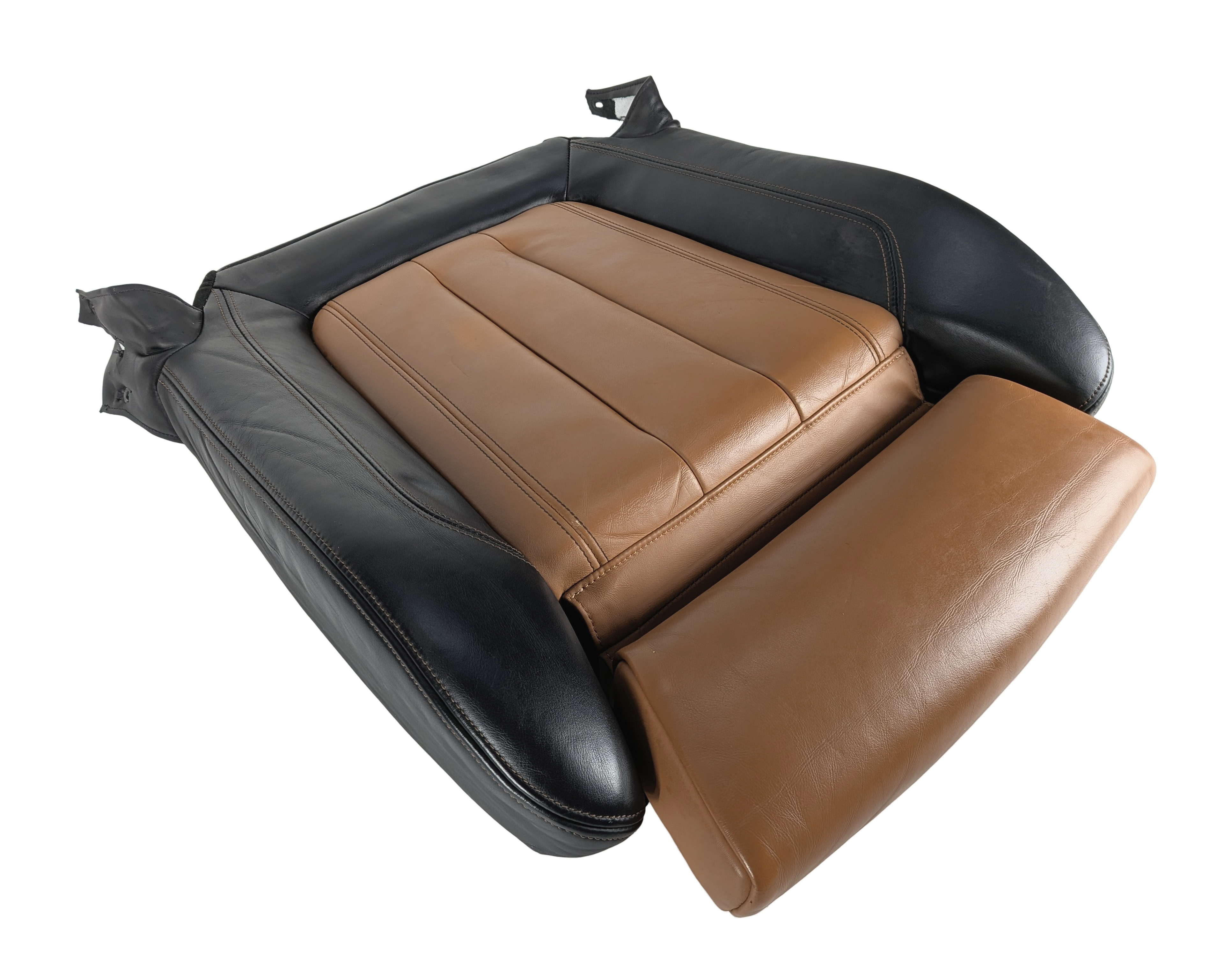 2015 BMW X6 F16 FRONT RIGHT PASSENGER LOWER SEAT BOTTOM CUSHION (Black Cognac) — exact item pictured