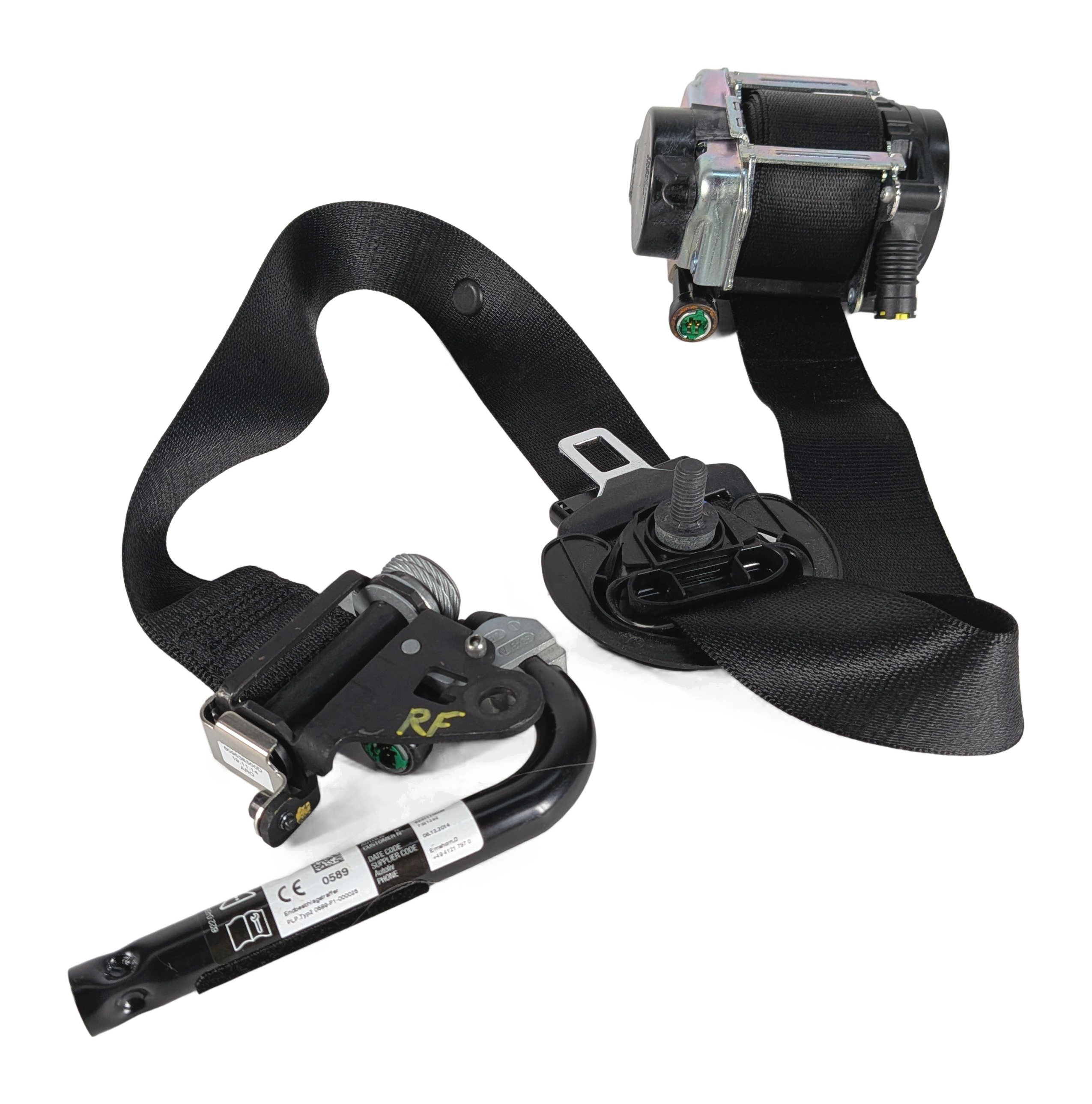 2014-2019 BMW X5 X6 (F15 F16) RIGHT FRONT PASSENGER SEATBELT RETRACTOR (Black) — exact item pictured