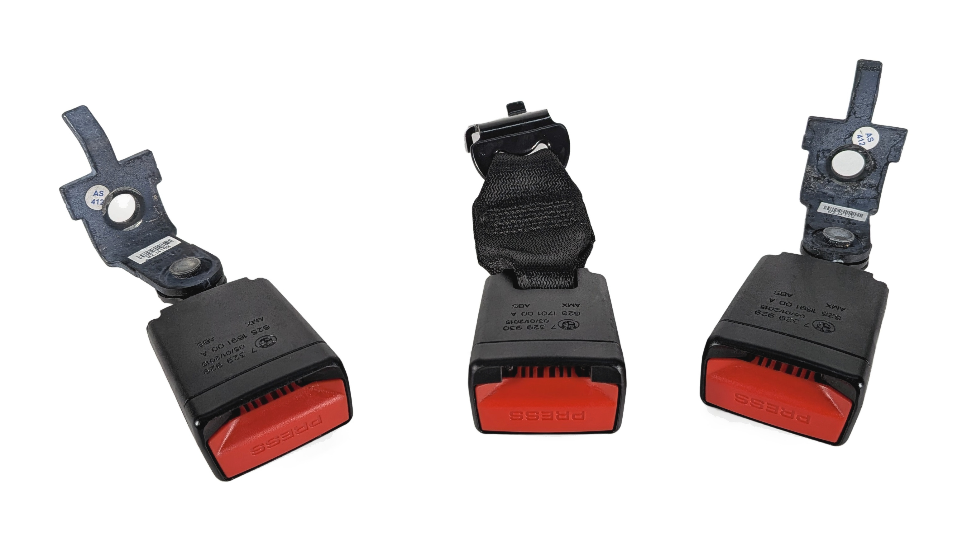 2015 BMW X6 (F16) REAR SEAT SEATBELT BUCKLE RECEIVER SET/3 (Black) — exact item pictured
