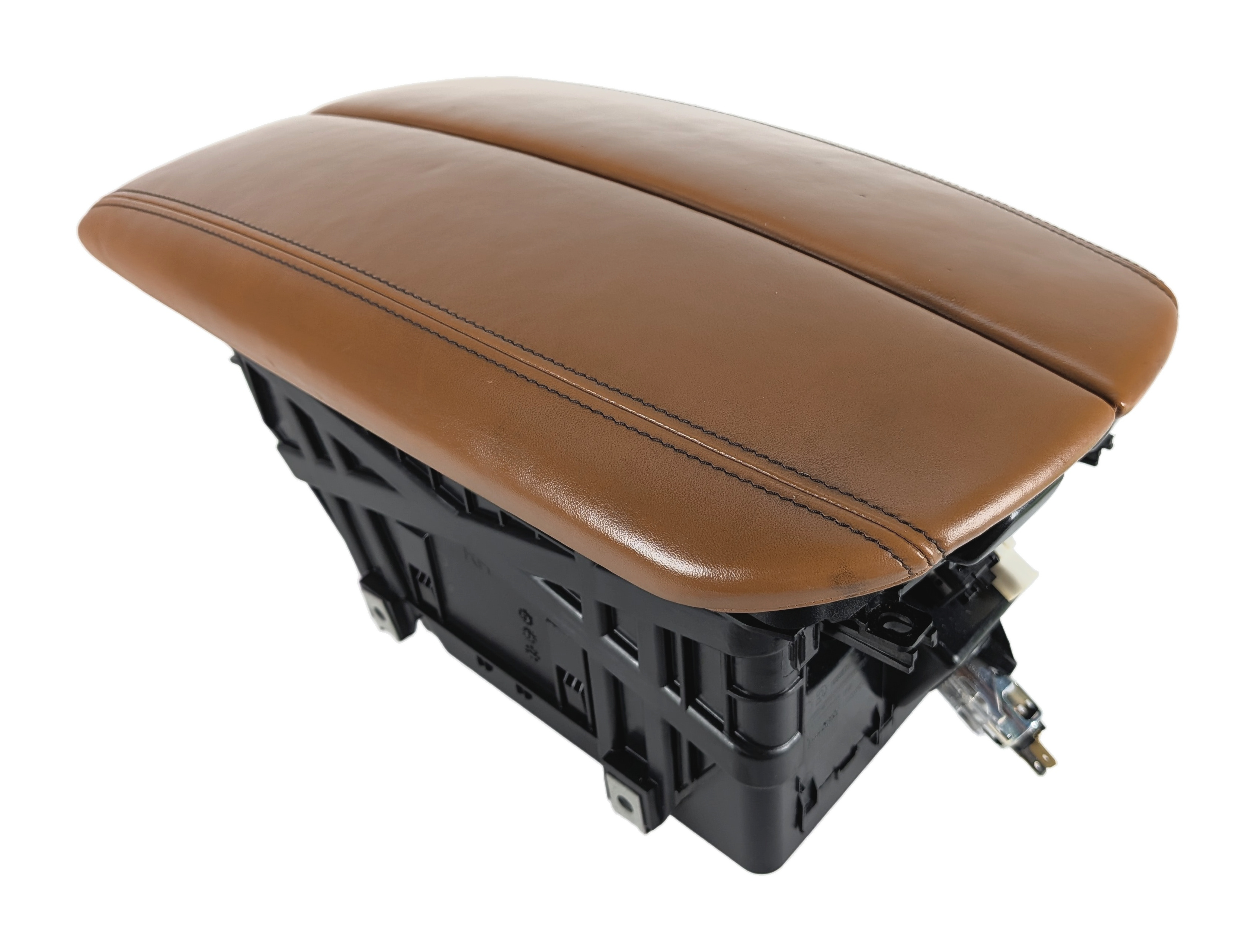 14-19 BMW X5 X6 F15 F16 FRONT CENTER CONSOLE ARM REST COMPARTMENT (Black Cognac) — exact item pictured