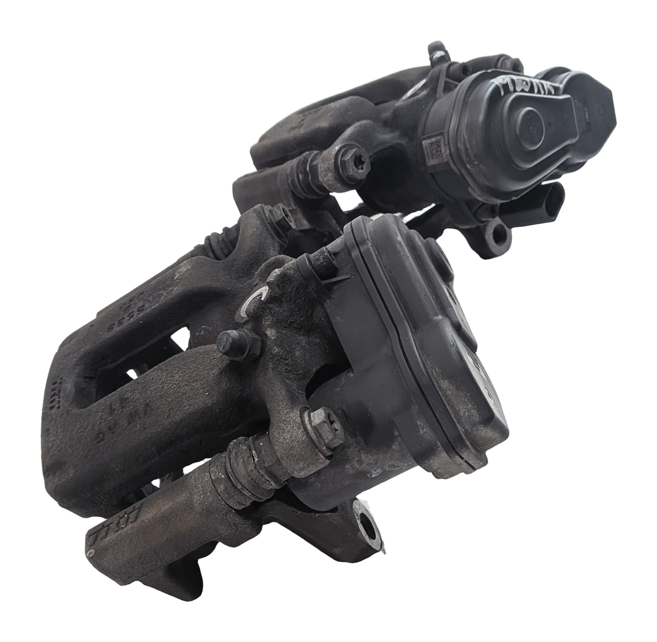 16-18 AUDI Q3 8U REAR LEFT & RIGHT BRAKE CALIPER SET 2 w/ PARKING BRAKE ACTUATOR — exact item pictured