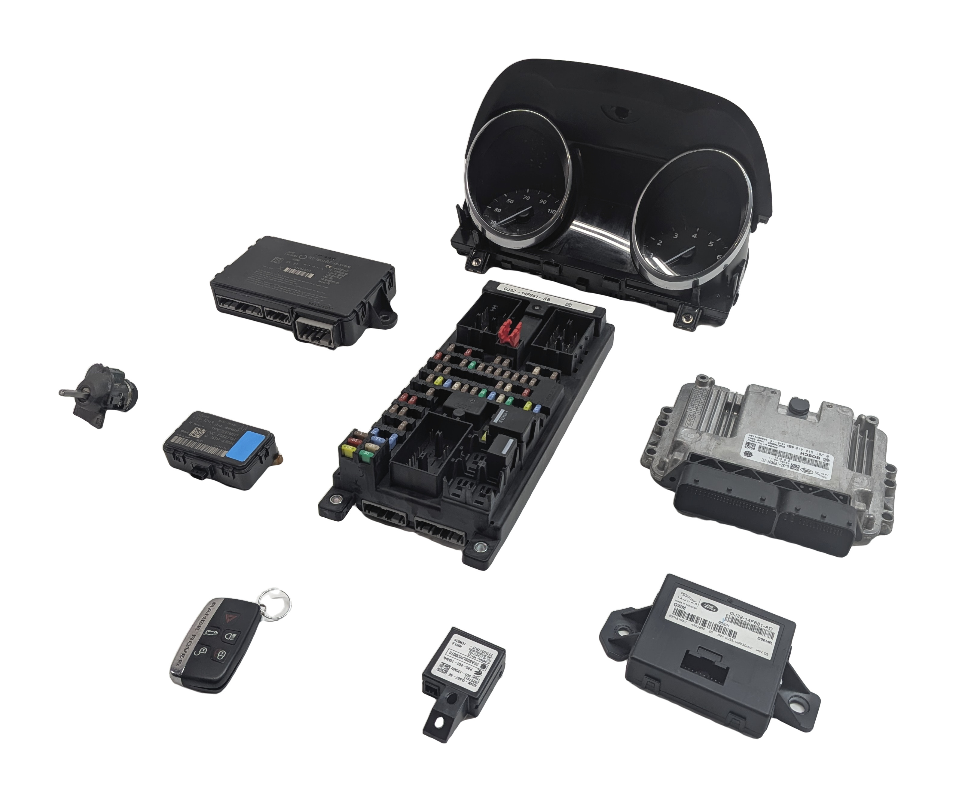2016 ROVER EVOQUE (L538) 2.0L ENGINE MPH ECM BCM CLUSTER GATEWAY MODULE KEY SET — exact item pictured