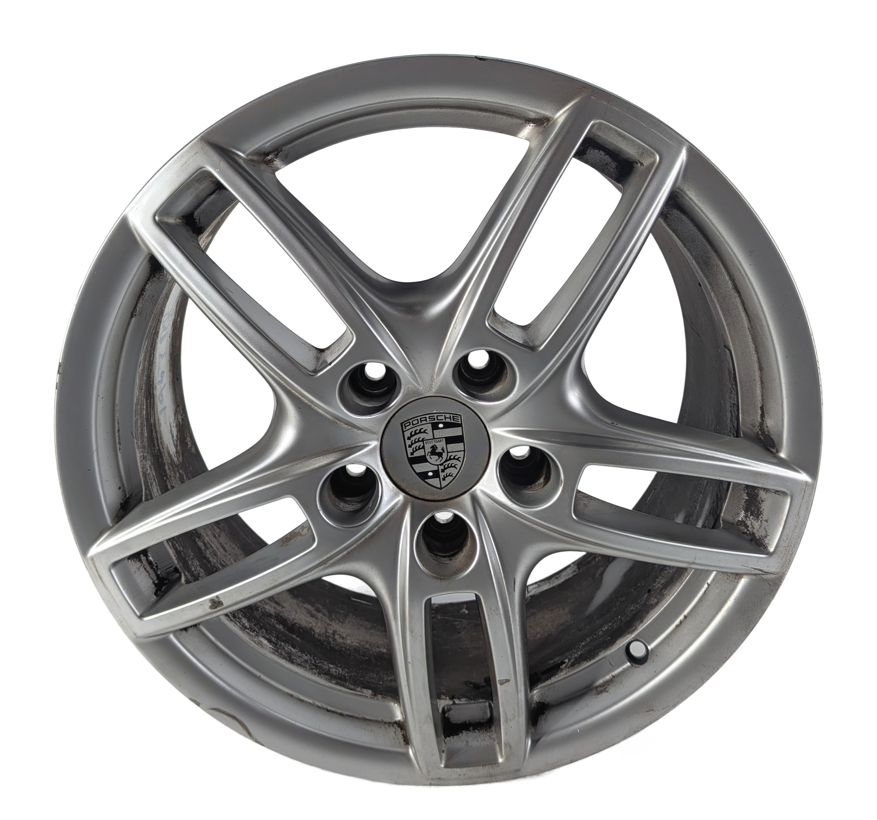 11-18 PORSCHE CAYENNE TURBO (958) 19x8.5 ALUMINUM 5-DOUBLE SPOKE WHEEL RIM — exact item pictured