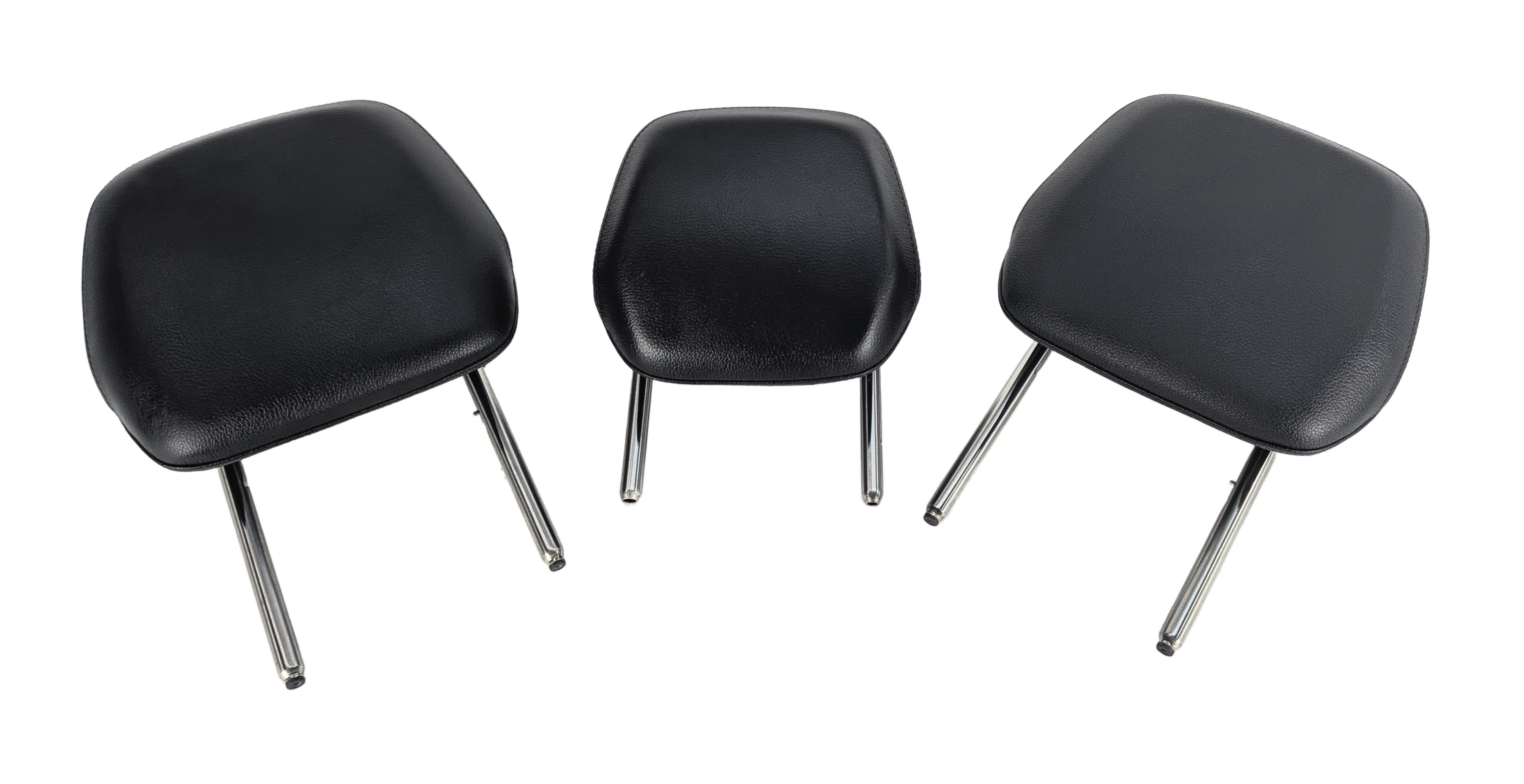 11-18 PORSCHE CAYENNE (958 970 G1) REAR LEFT RIGHT CENTER HEADREST SET 3 (Black) — exact item pictured