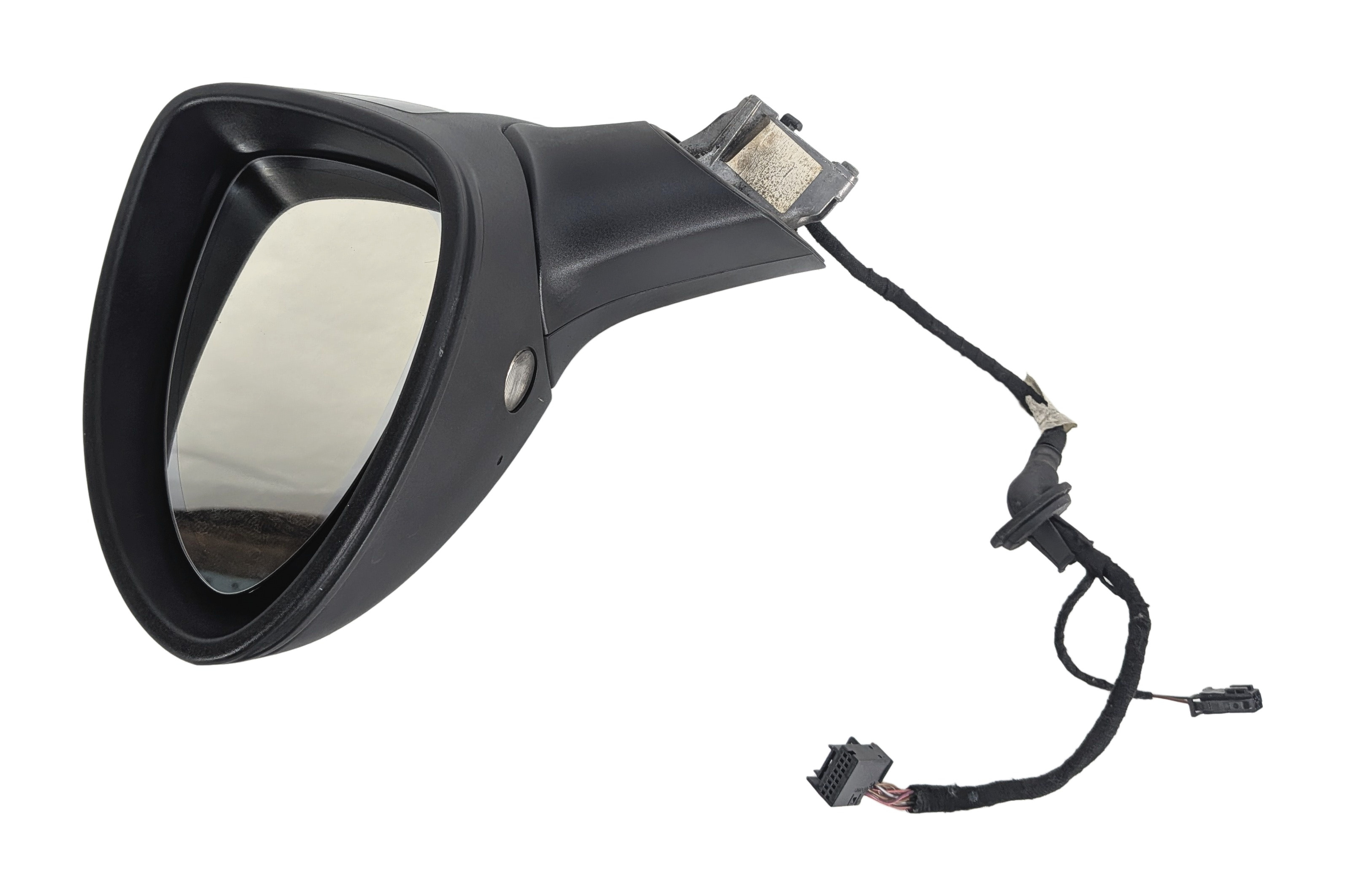 11-14 PORSCHE CAYENNE (958) LEFT PFOLD AUTODIM BLIND SPOT DOOR MIRROR (White) — exact item pictured