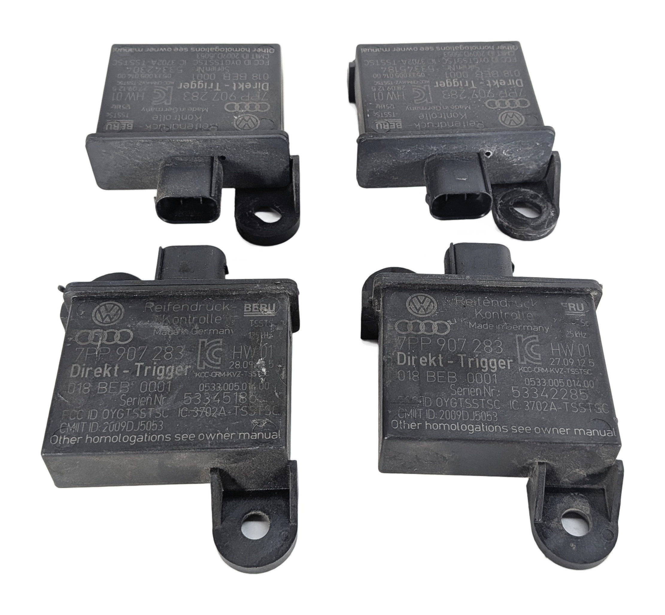 2013 PORSCHE CAYENNE (958) TIRE PRESSURE MONITOR TPMS ANTENNA MODULE SET/4 — exact item pictured