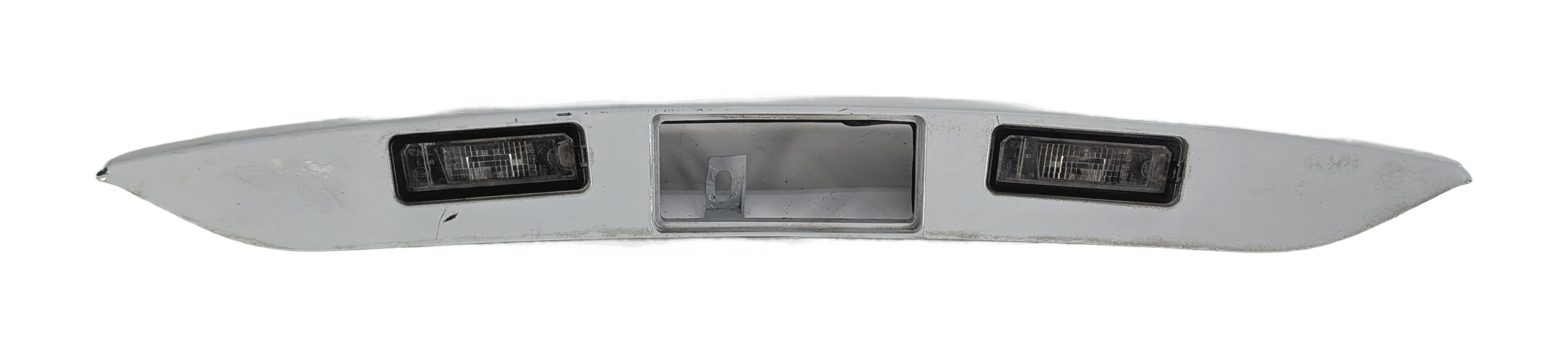 2013 PORSCHE CAYENNE (958) REAR TAILGATE LICENSE PLATE LIGHT HANDLE (White) — exact item pictured