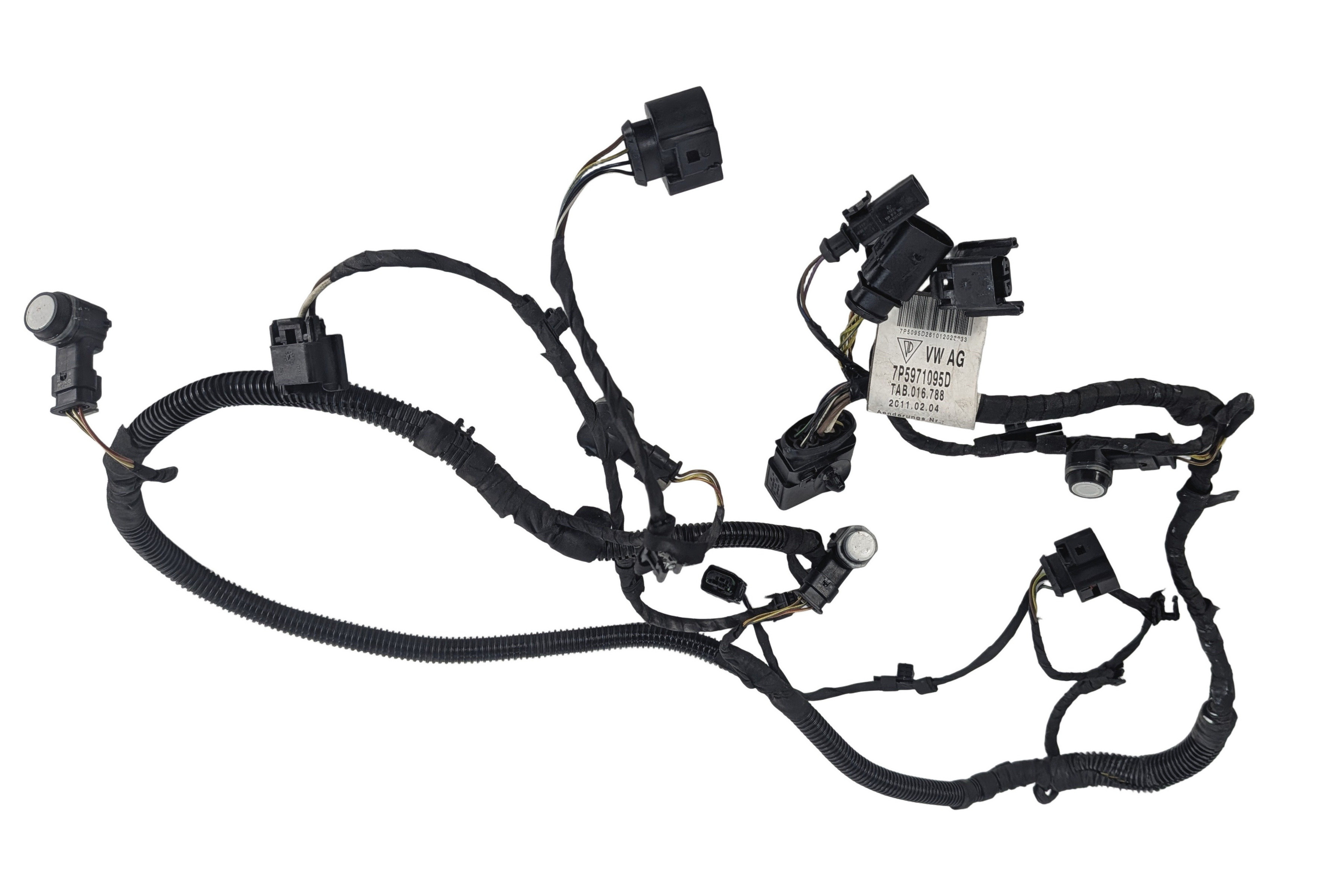 2013 PORSCHE CAYENNE (958) FRONT PARK ASSIST PDC DISTANCE SENSORS SET w/HARNESS — exact item pictured