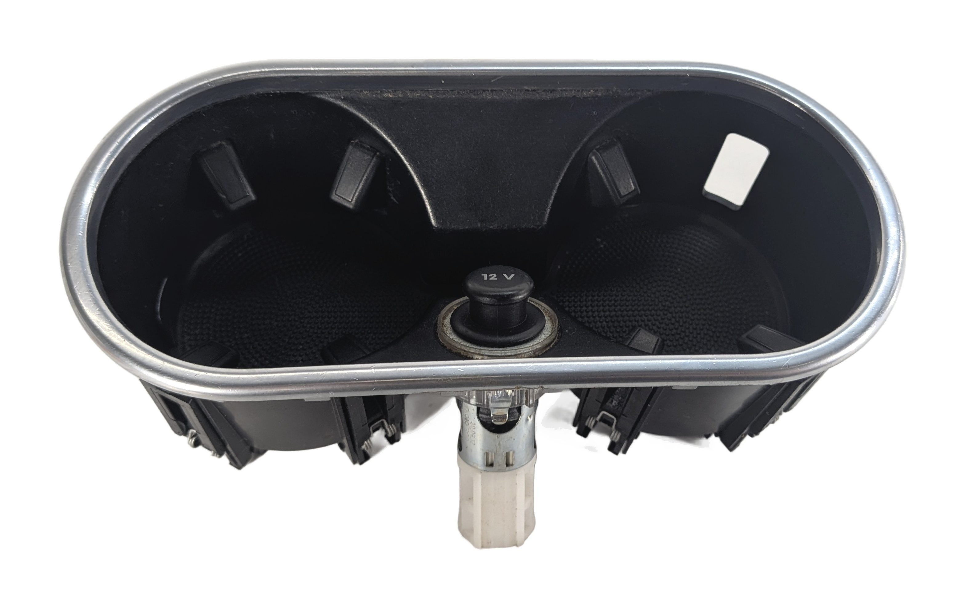 2013 PORSCHE CAYENNE (958) FRONT CENTER CONSOLE DUAL CUP HOLDER w/12V OUTLET — exact item pictured