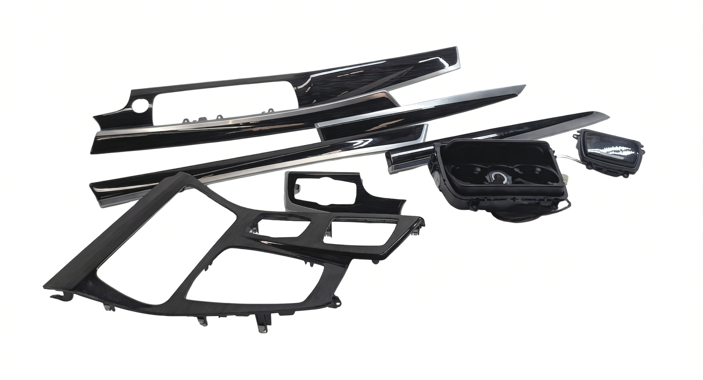 2013 BMW 535I F10 INTERIOR DOOR DASH CONSOLE TRIM SET (Fineline Wood) — exact item pictured
