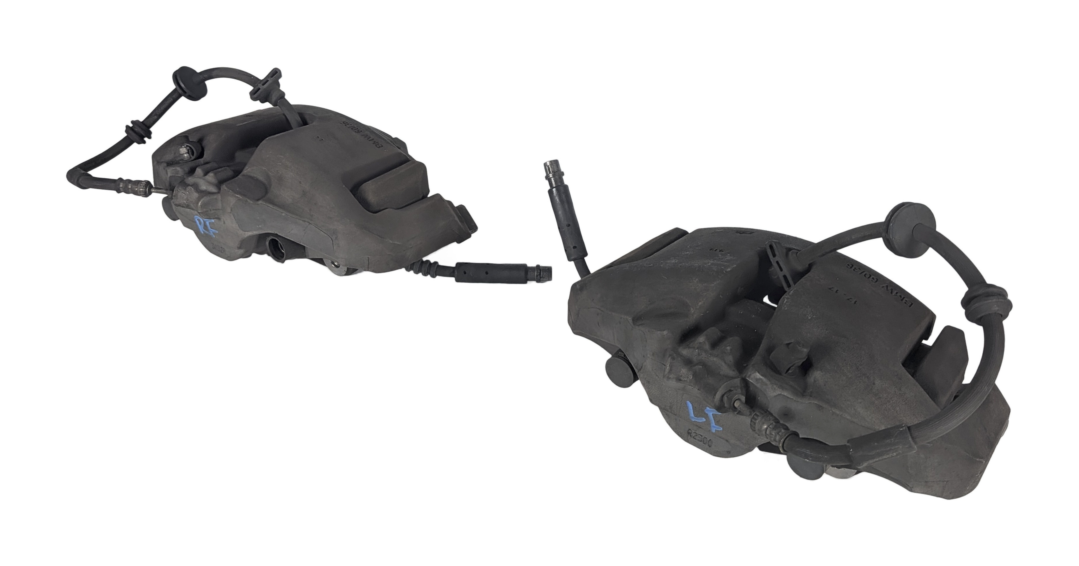 10-17 BMW 535iGT 535i 550i 650i 740i (F01 F06 F07 F10) FRONT BRAKE CALIPER SET-2 — exact item pictured