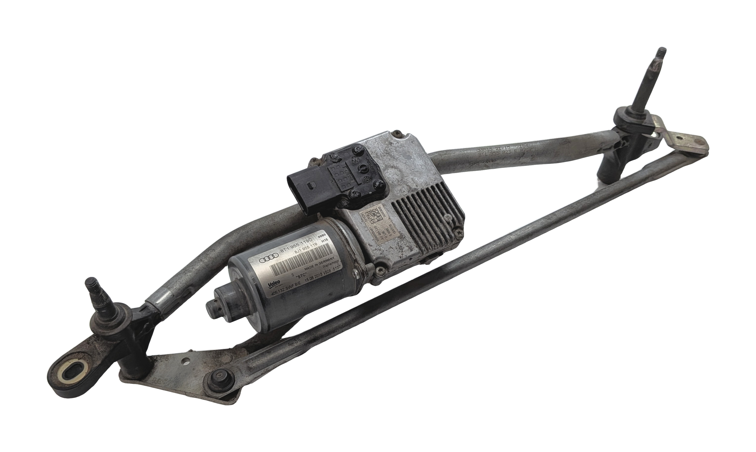 08-17 AUDI A5 S5 RS5 (B8 8T) COUPE FRONT WINDSHIELD WIPER MOTOR & LINKAGE — exact item pictured