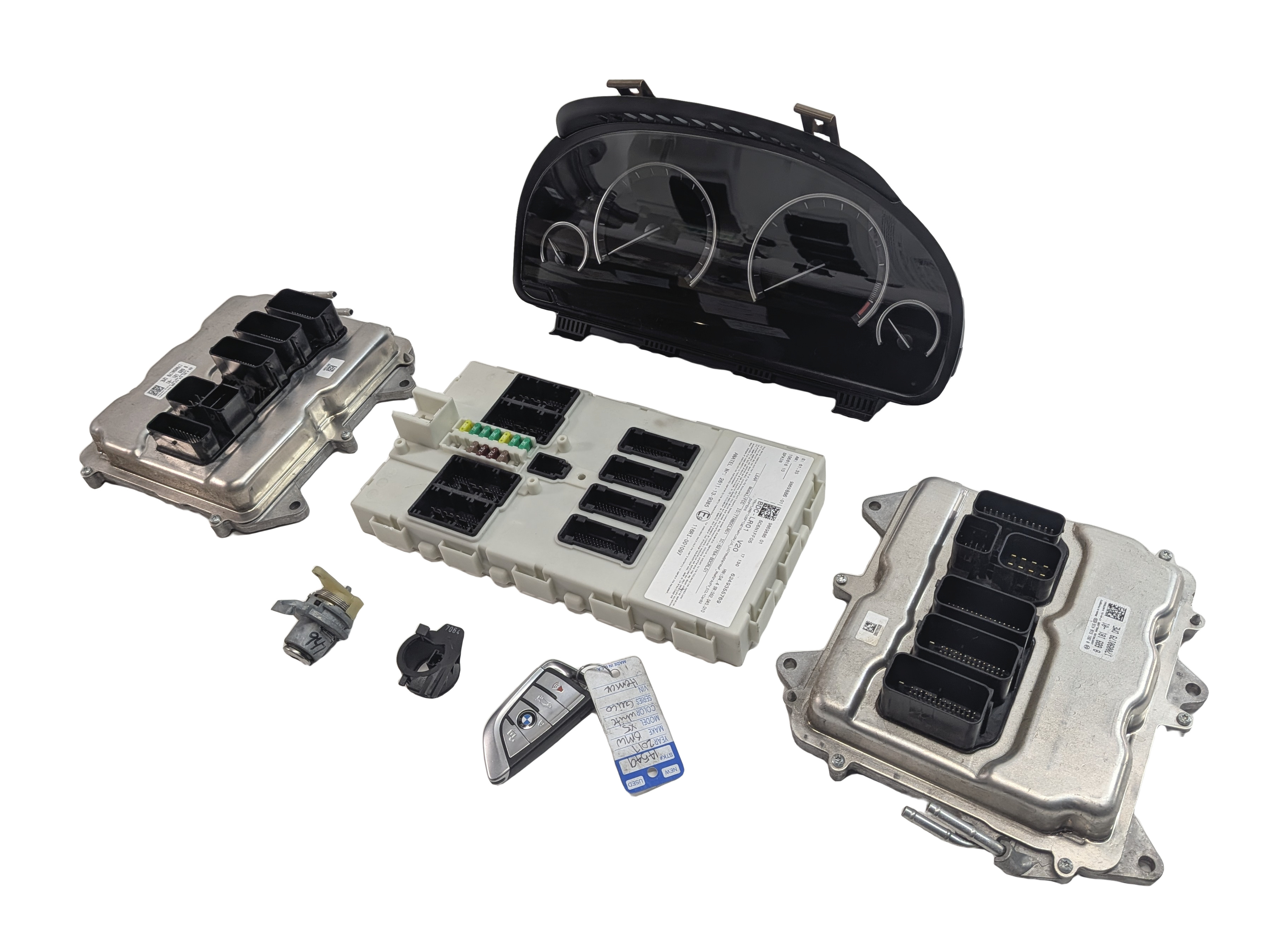 14-18 BMW X5 (F15) SPEEDOMETER ECM DME CAS IMMOBILIZER KEY MODULE SET MPH (97k) — exact item pictured