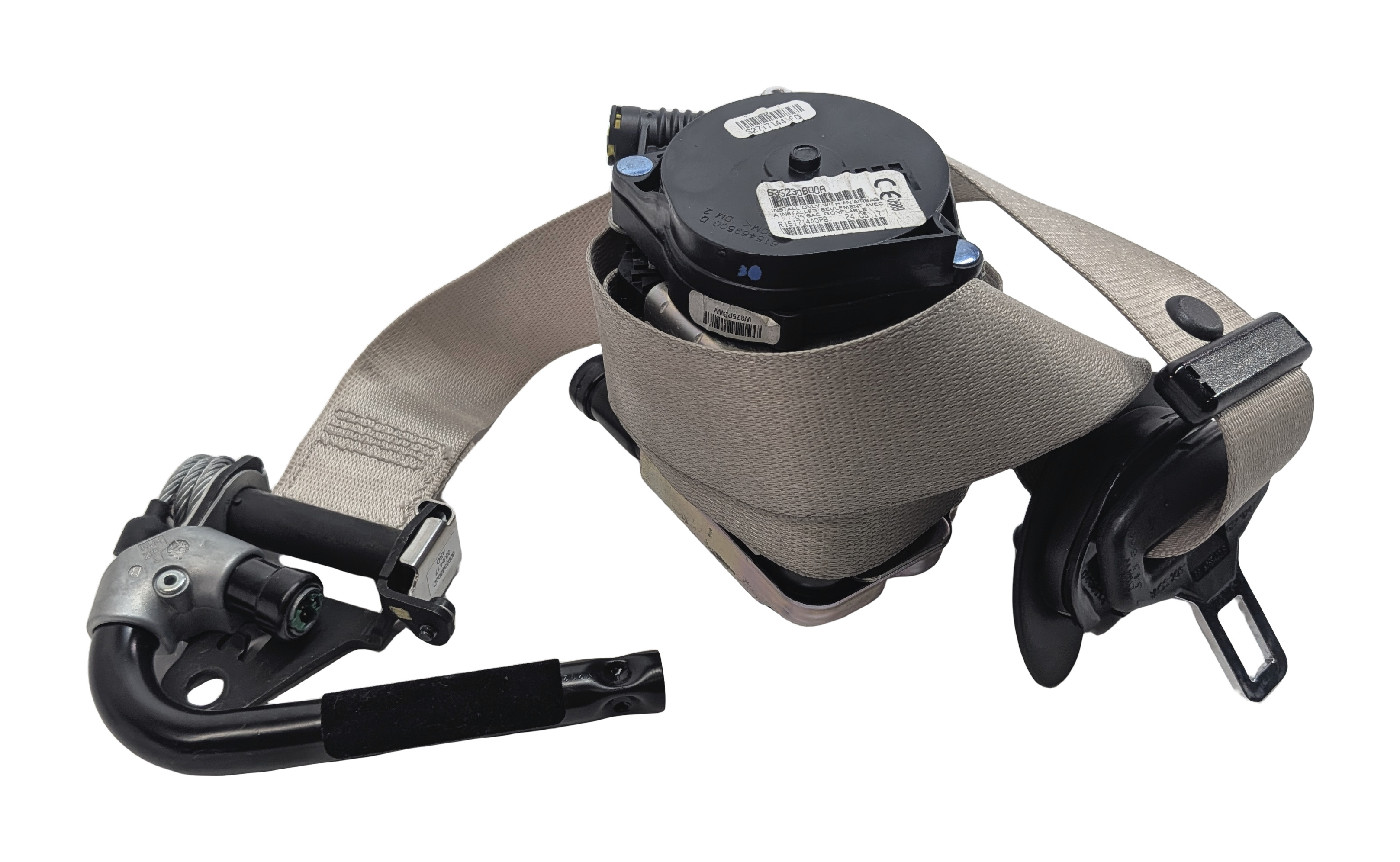 2014-2019 BMW X5 X6 (F15 F16) RIGHT FRONT PASSENGER SEATBELT RETRACTOR (Black) — exact item pictured