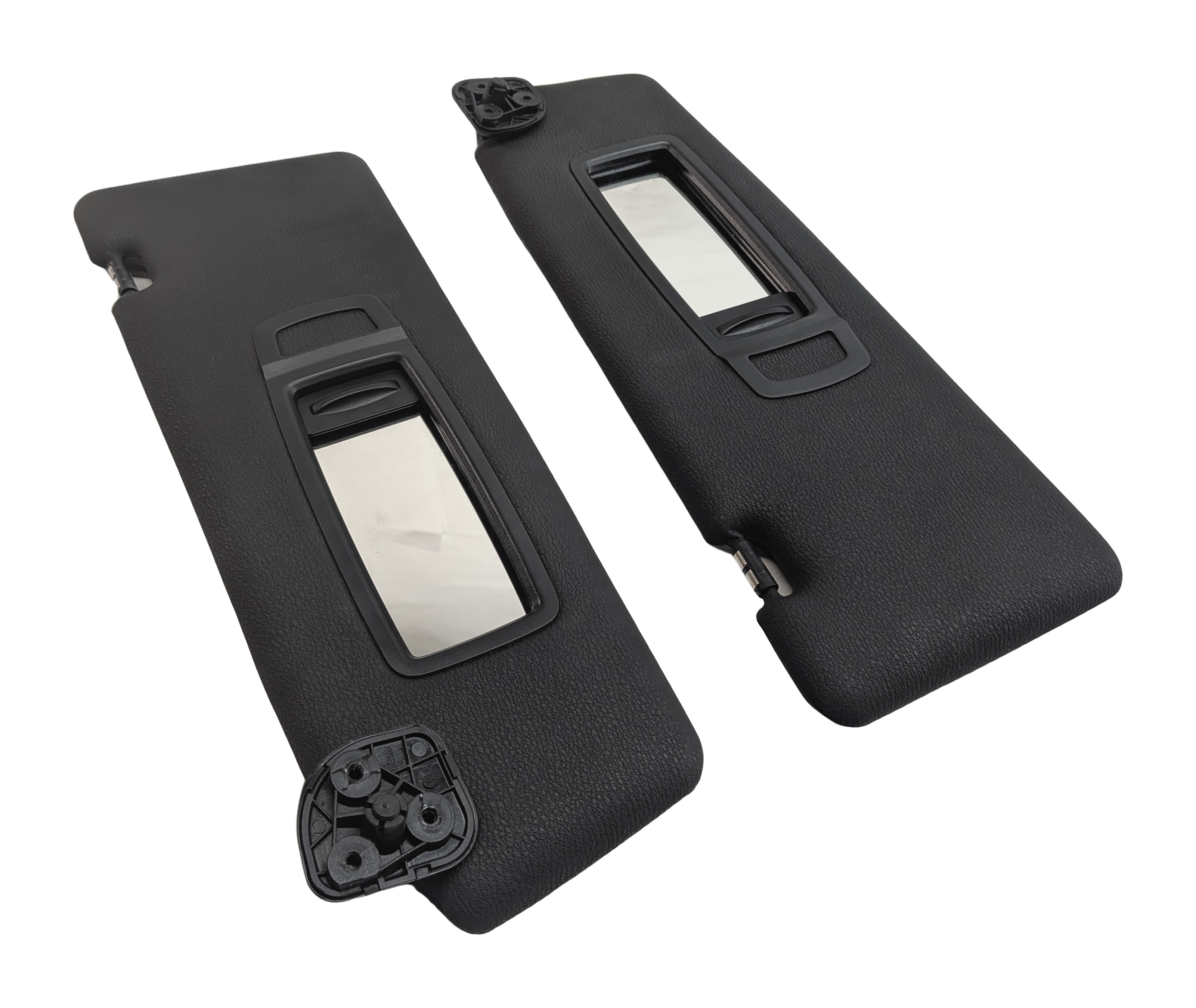 07-13 BMW X5 X5M (E70) FRONT LEFT & RIGHT SUN VISOR SUNVISOR SHADE SET 2 (Black) — exact item pictured