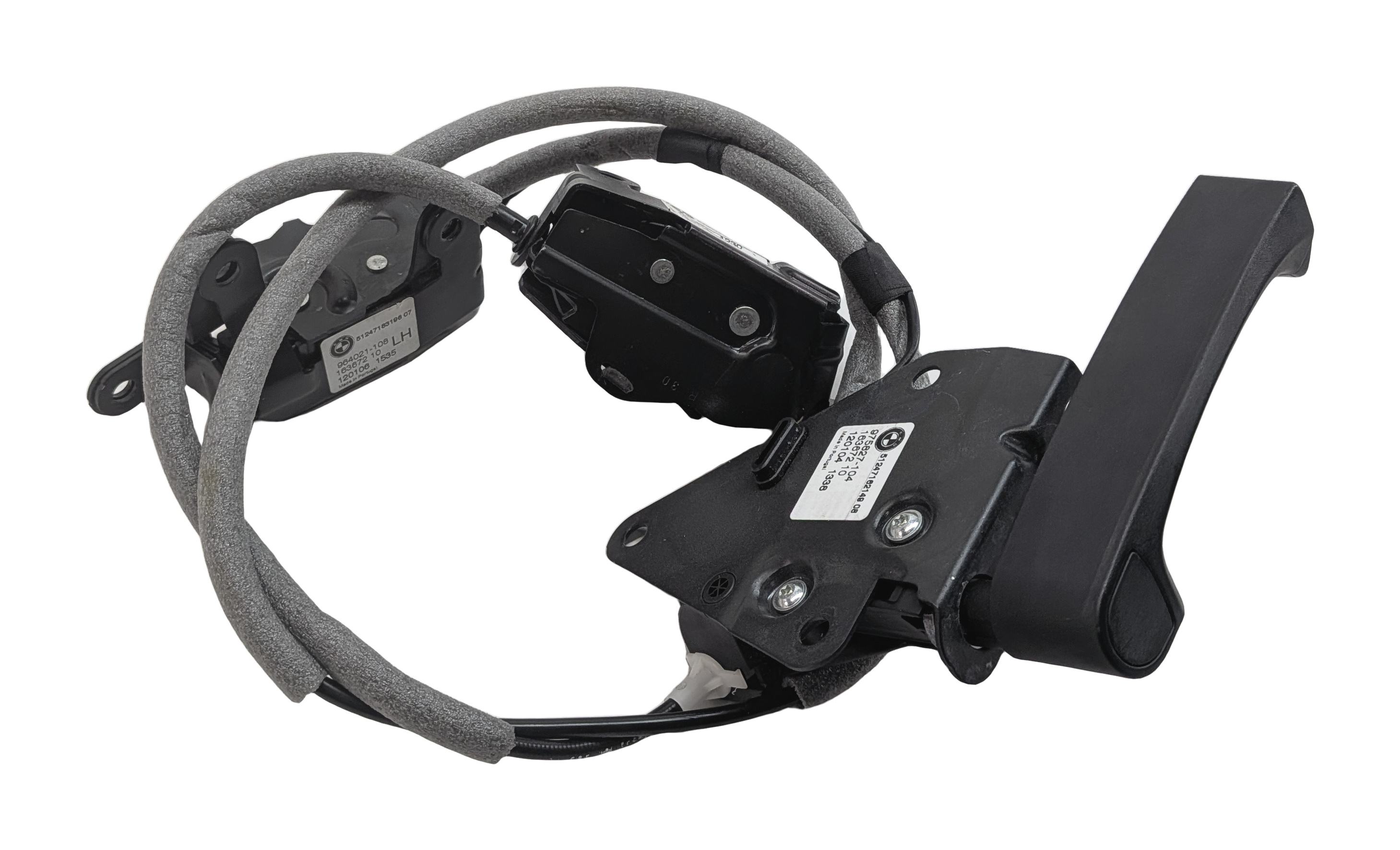 2012 BMW X5 (E70) REAR TRUNK HATCH LID LOWER LOCK LATCH SET/3 w/ RELEASE HANDLE — exact item pictured