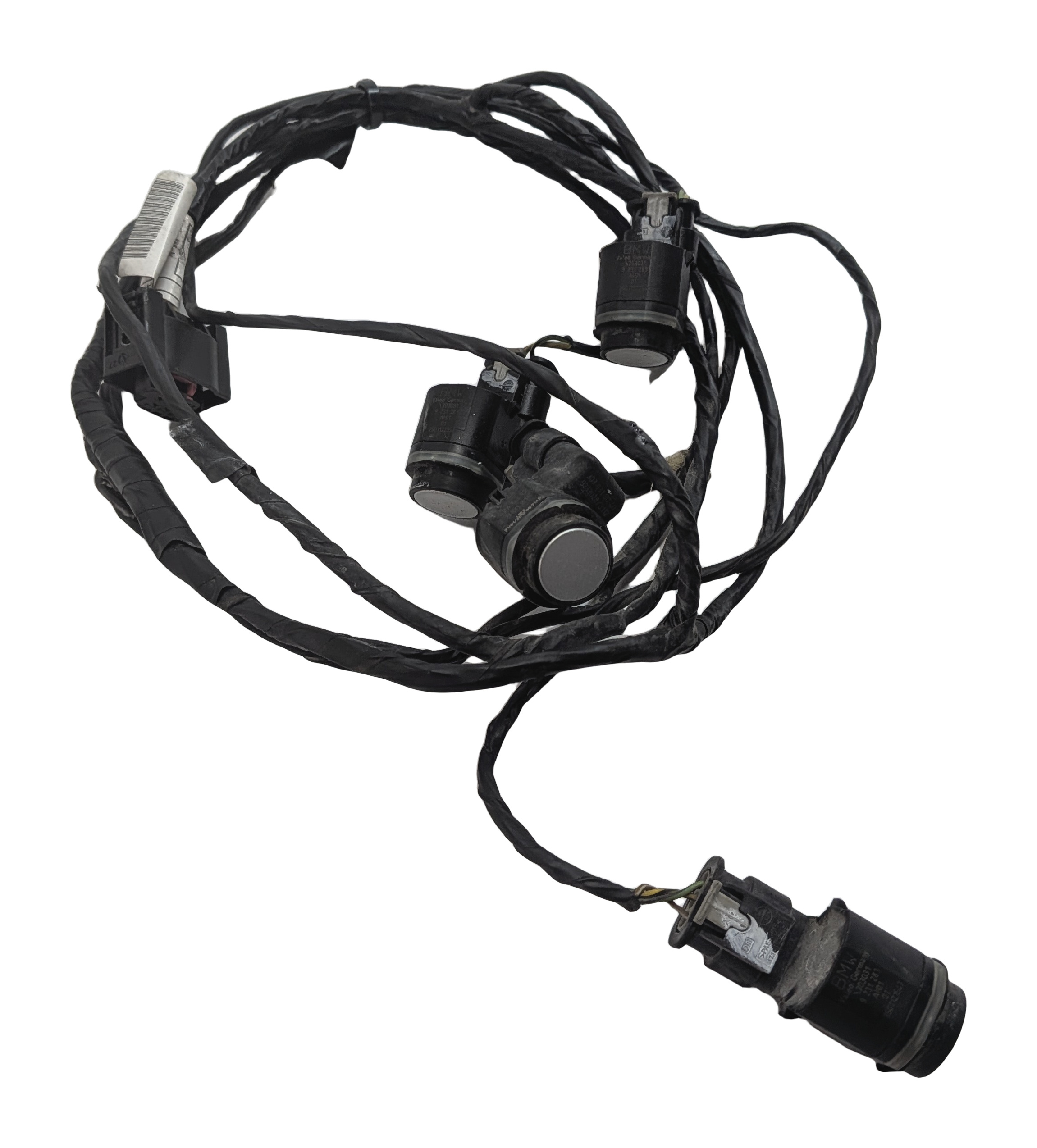 2012 BMW X5 (E70) FRONT PARK ASSIST PDC SENSOR SET/4 w/ HARNESS (Silver) — exact item pictured