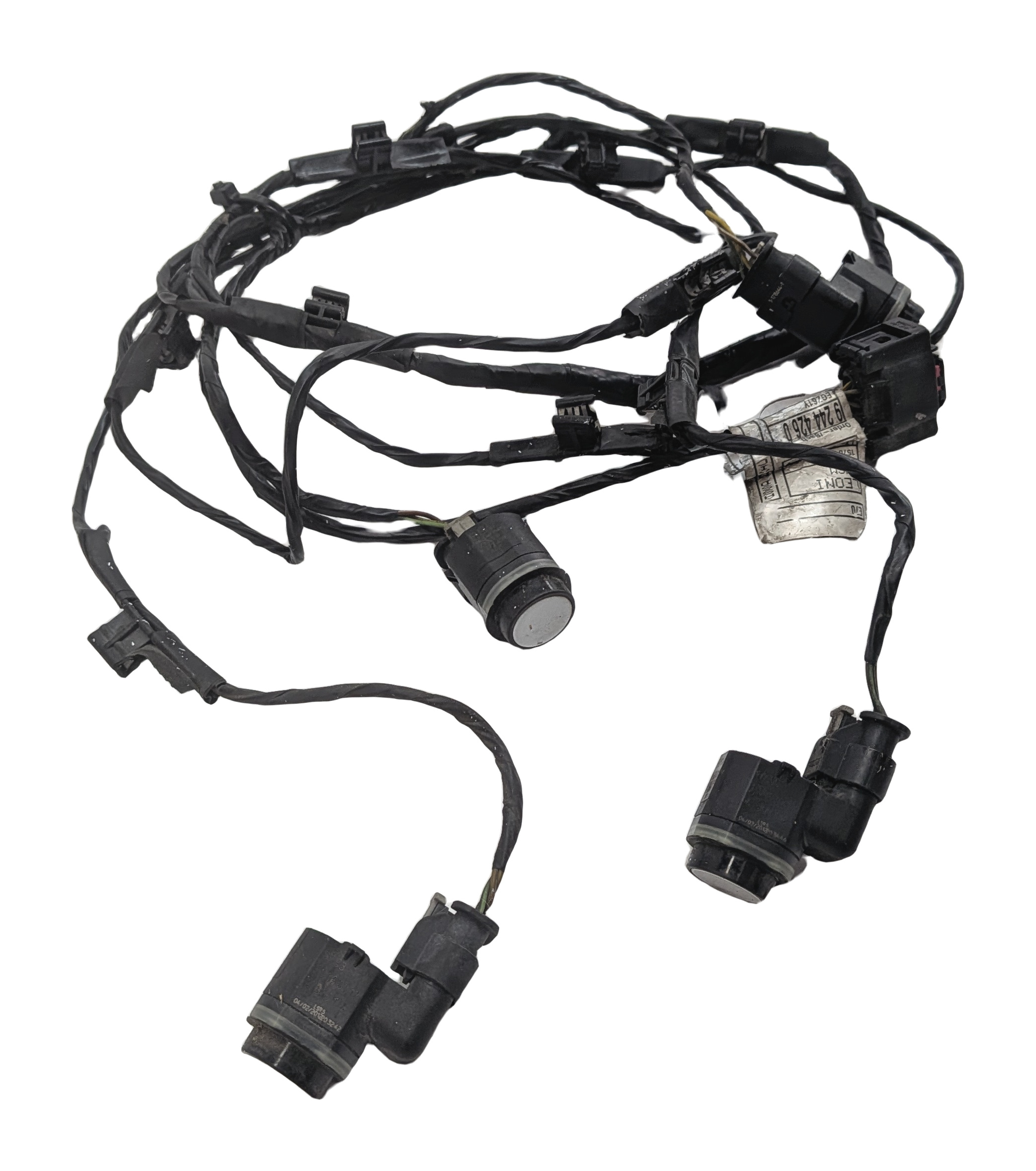 2012 BMW X5 (E70) REAR PARK ASSIST PDC SENSOR SET w/ WIRE HARNESS (Silver) — exact item pictured