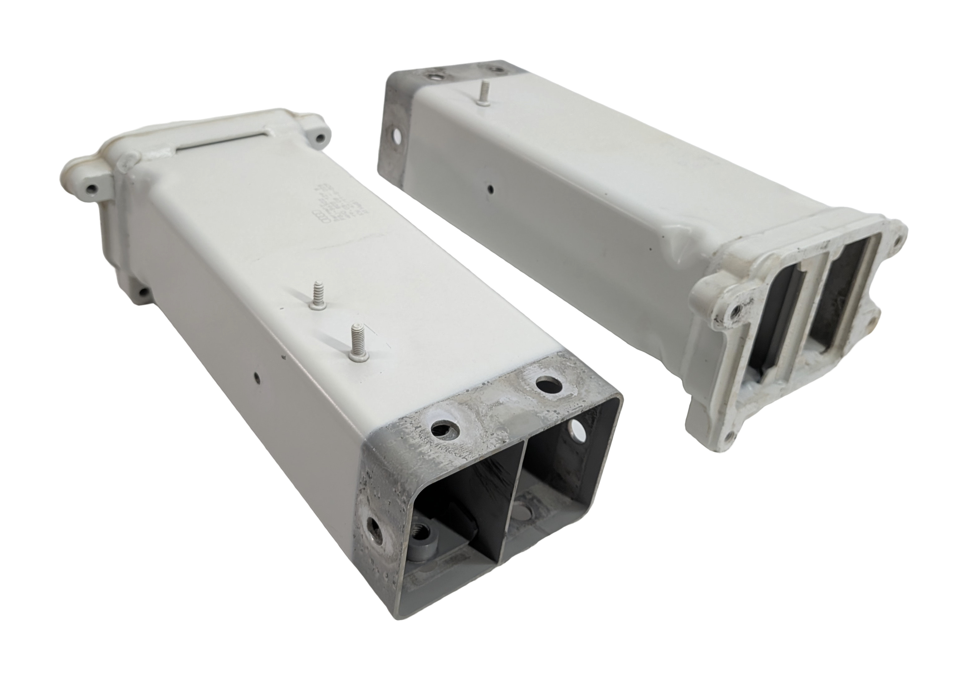 11-18 AUDI A8 S8 (D4 4H) FRONT LEFT & RIGHT BUMPER REINFORCEMENT BAR BRACKET SET — exact item pictured