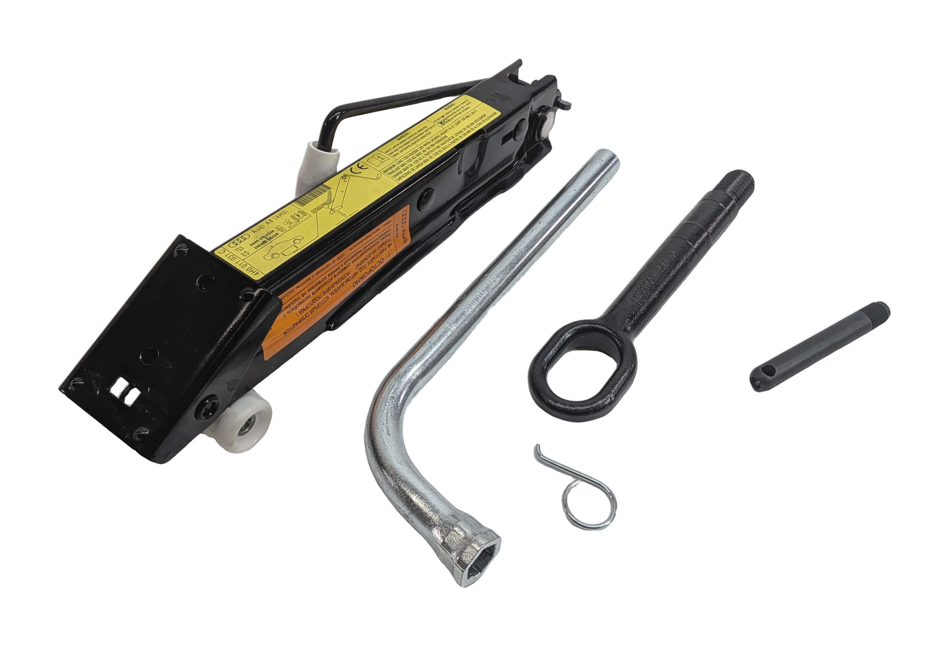 2011-2018 AUDI A8 S8 (D4 4H) EMERGENCY SPARE TIRE SCISSOR JACK TOOL KIT SET — exact item pictured