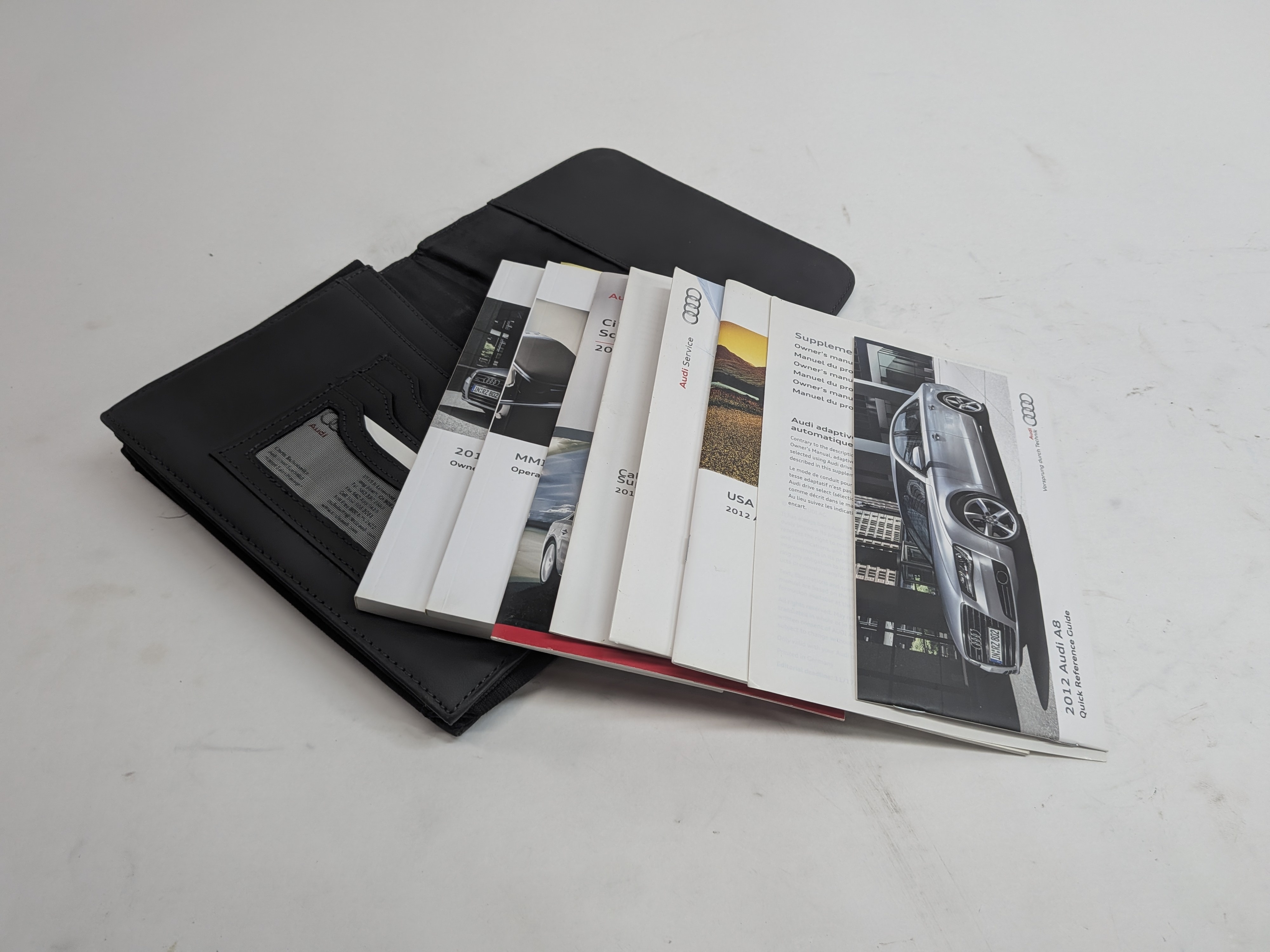 2012 AUDI A8 (D4 4H) 4.2L OWNER'S MANUAL BOOKLET w/LEATHER CASE SET — exact item pictured