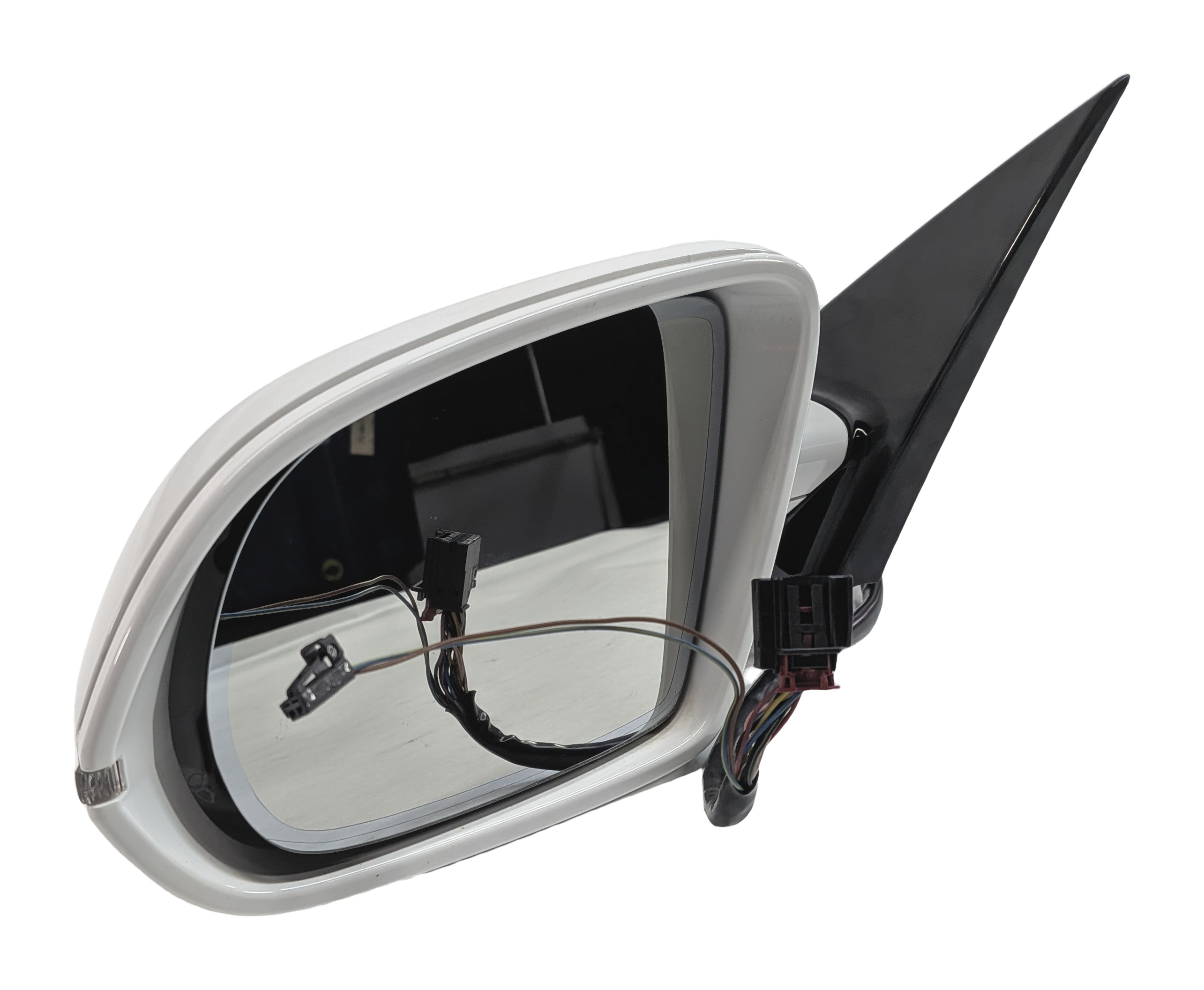 2011-2014 AUDI A8 S8 D4 4H LEFT MIRROR w/HEAT PFOLD AUTODIM BLIND SPOT (White) — exact item pictured