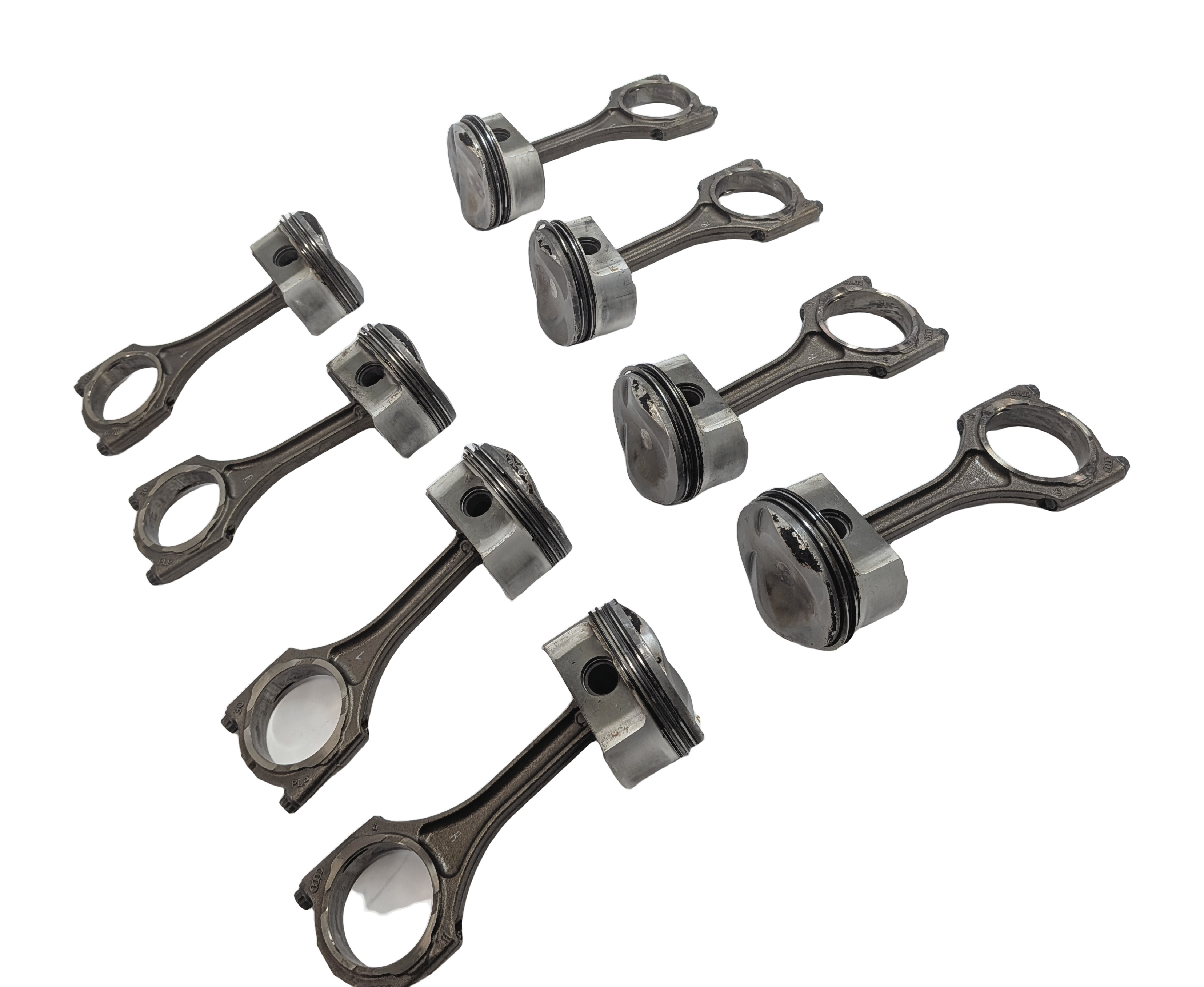 07-12 AUDI A6 A8 Q7 S5 VW TOUAREG C6 4L D3 8T 4.2L PISTON & CONNECTING ROD SET/8 — exact item pictured