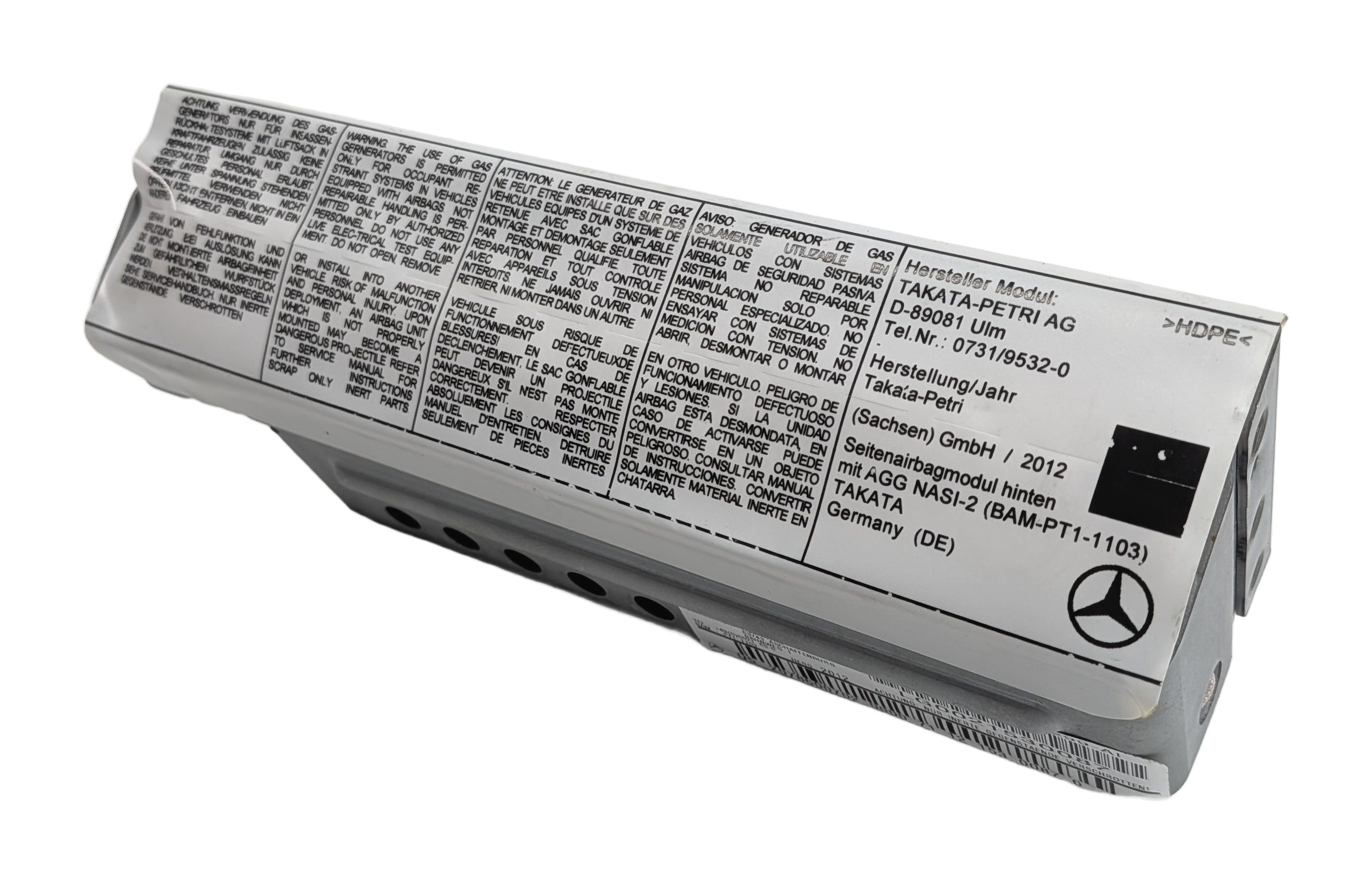 2010-2016 MERCEDES C250 C350 E350 E400 E550 (W204 W212) REAR LEFT QUARTER AIRBAG — exact item pictured