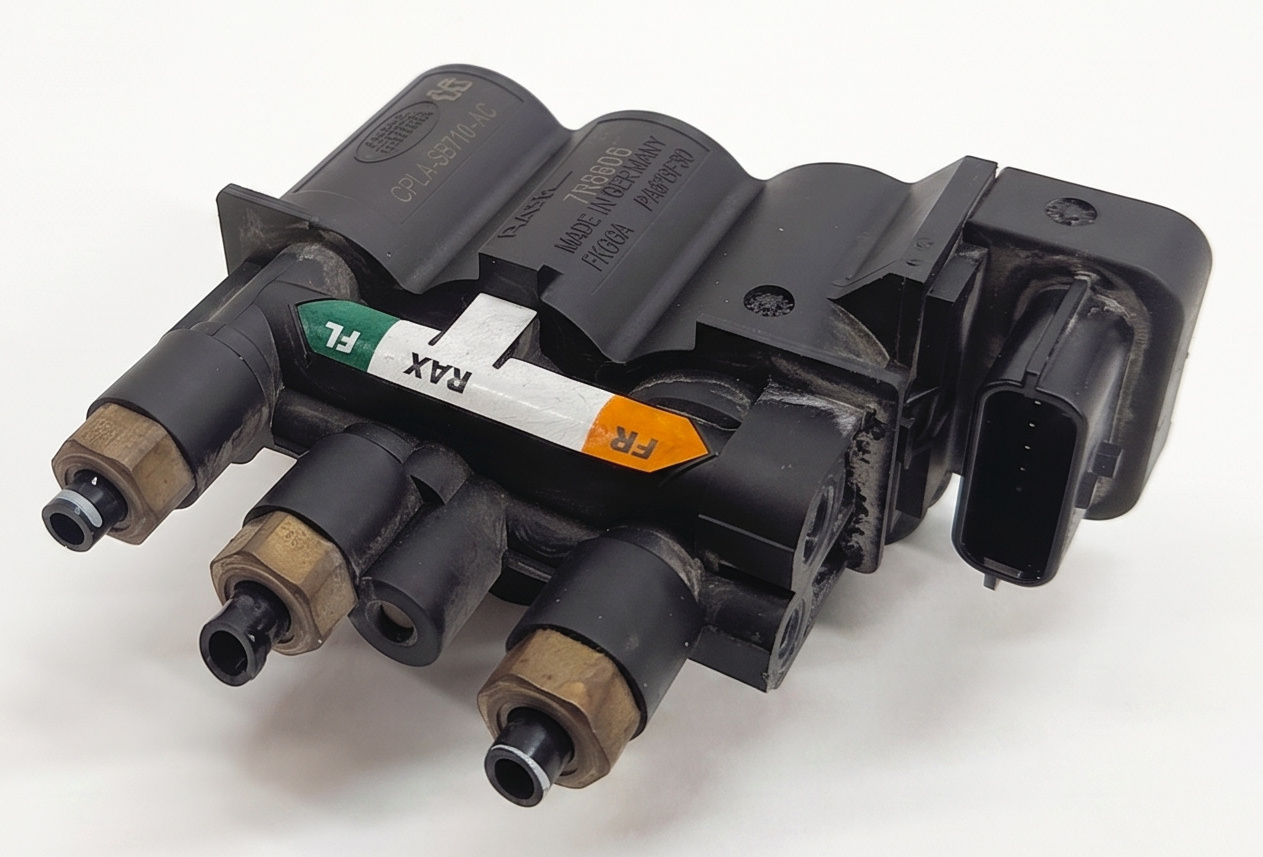 2017 RANGE ROVER SPORT (L494) AIR SUSPENSION VALVE BLOCK SOLENOID MANIFOLD — exact item pictured