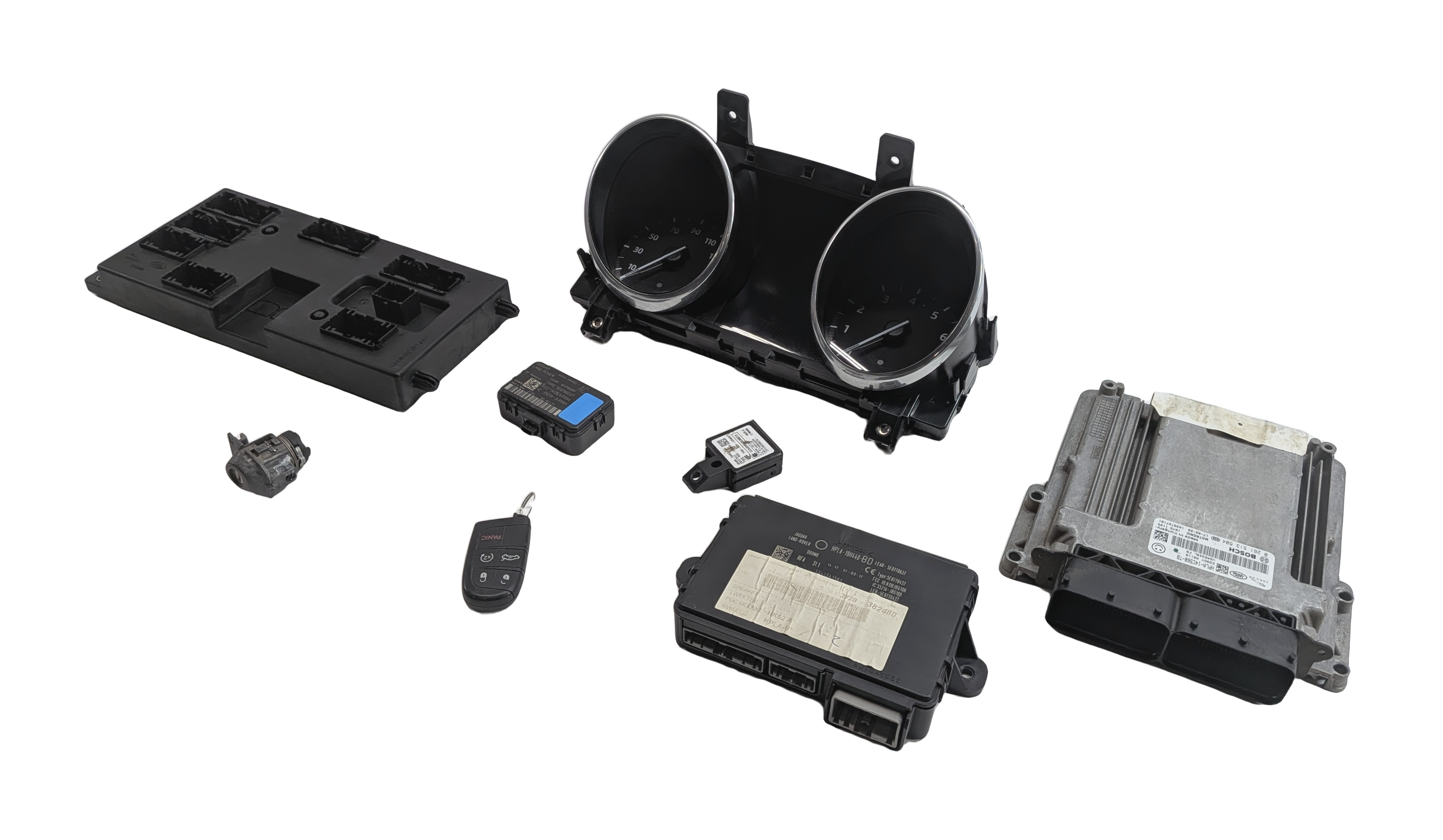 17-18 ROVER SPORT (L494) 3.0L SUPER (AJ126) ECM BCM KVM CLUSTER IMMOBILIZER KEY — exact item pictured