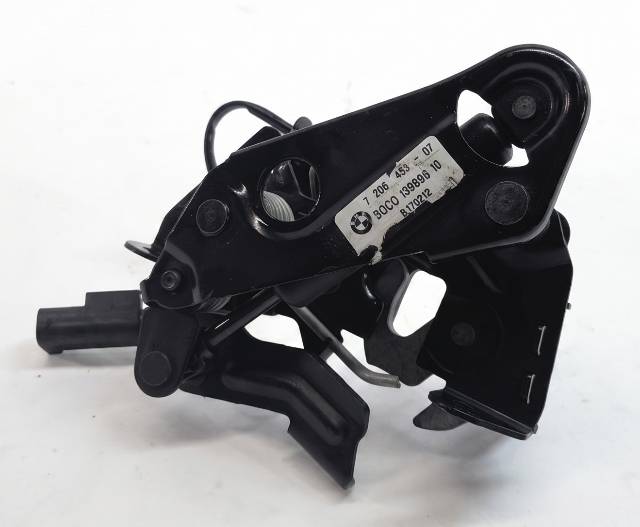 2012 BMW 750LI (F01) FRONT LEFT DRIVER HOOD LID LOCK LATCH ASSEMBLY w/CABLE — exact item pictured