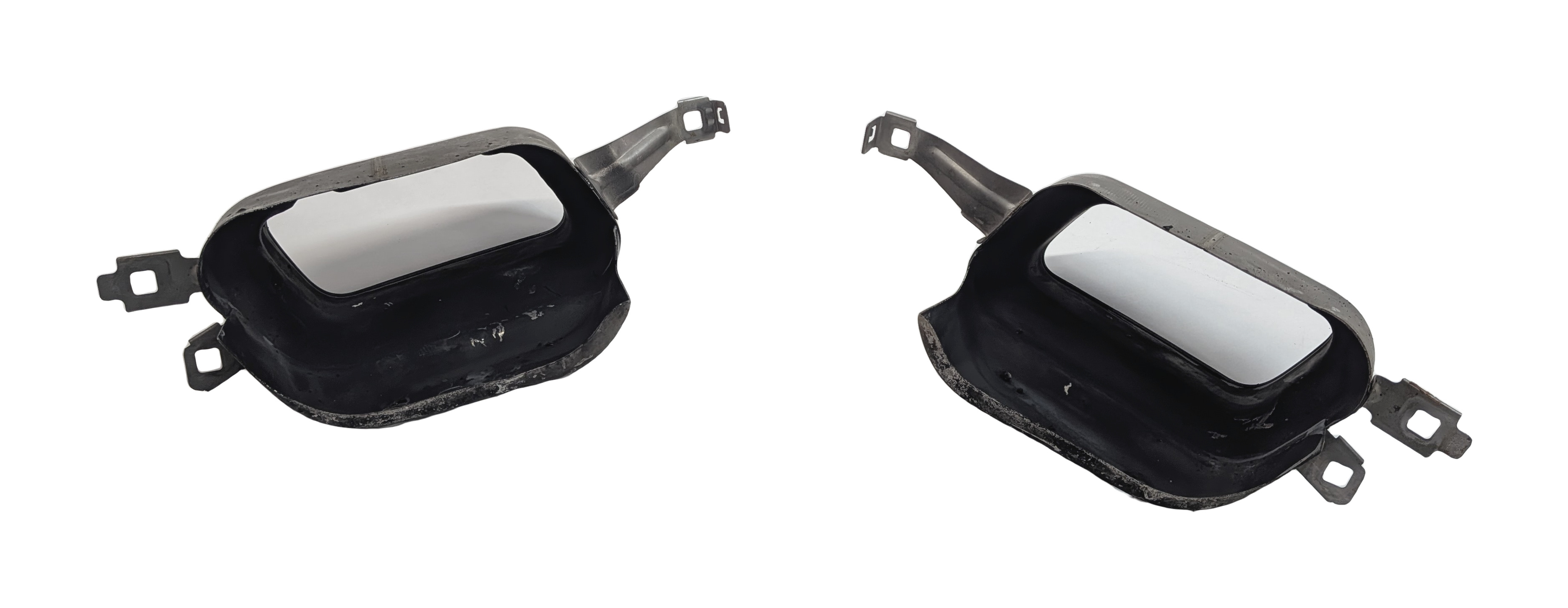 2012 BMW 750LI (F01) REAR EXHAUST PIPE TIP FINISHER MUFFLER CHROME SET/2 — exact item pictured