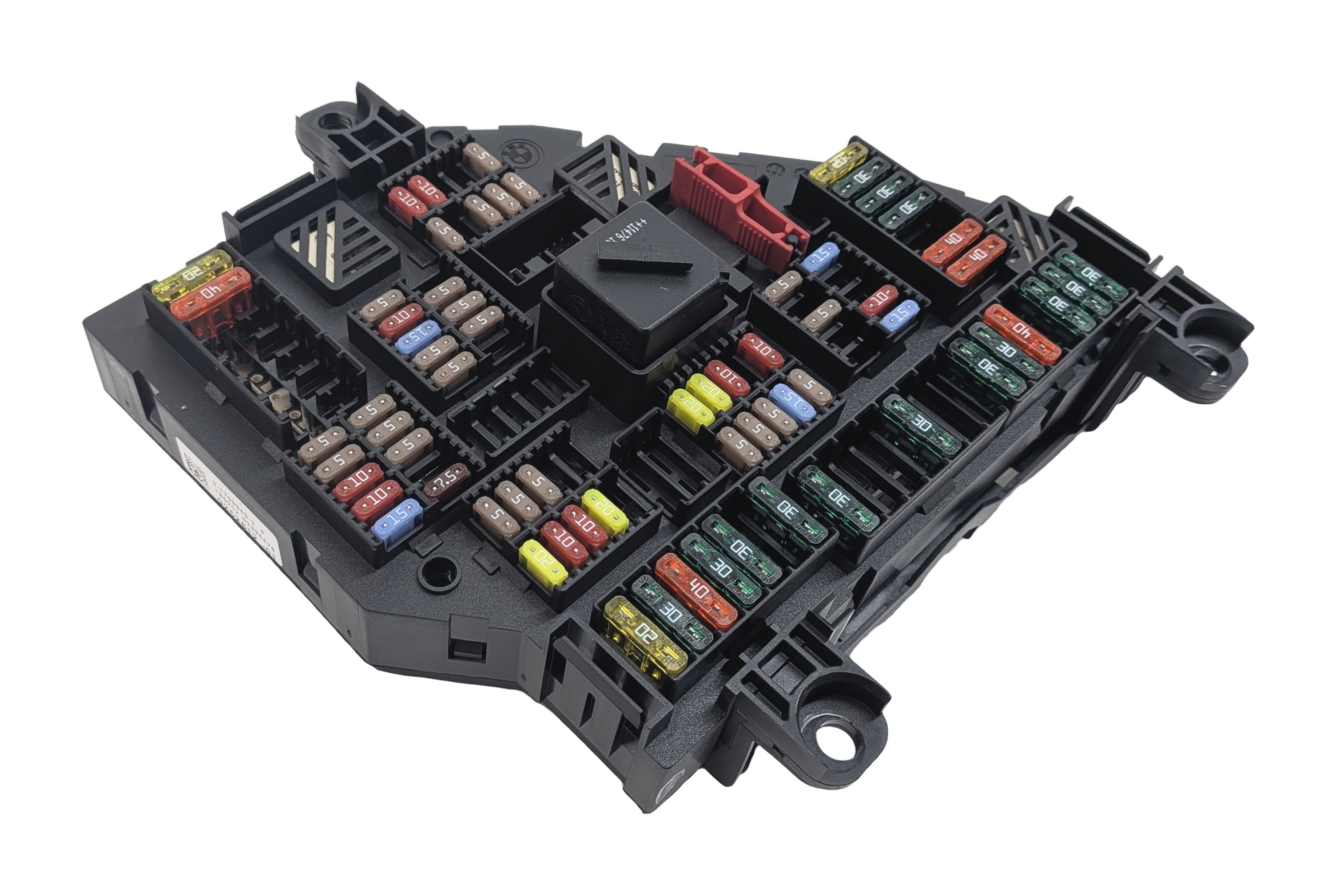 2012 BMW 750LI (F01) 4.4L REAR TRUNK SAM FUSE BOX RELAY CARRIER MODULE — exact item pictured