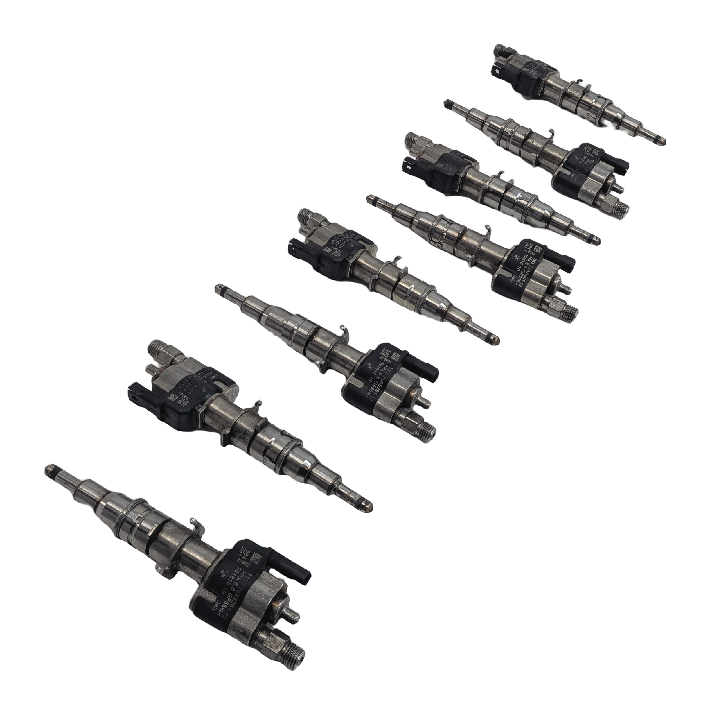 08-16 BMW 3 5 7 X5 X6 Z4 3.0L 4.4L N54 N63 FUEL INJECTOR SET/8 (ALL INDEX 12) — exact item pictured