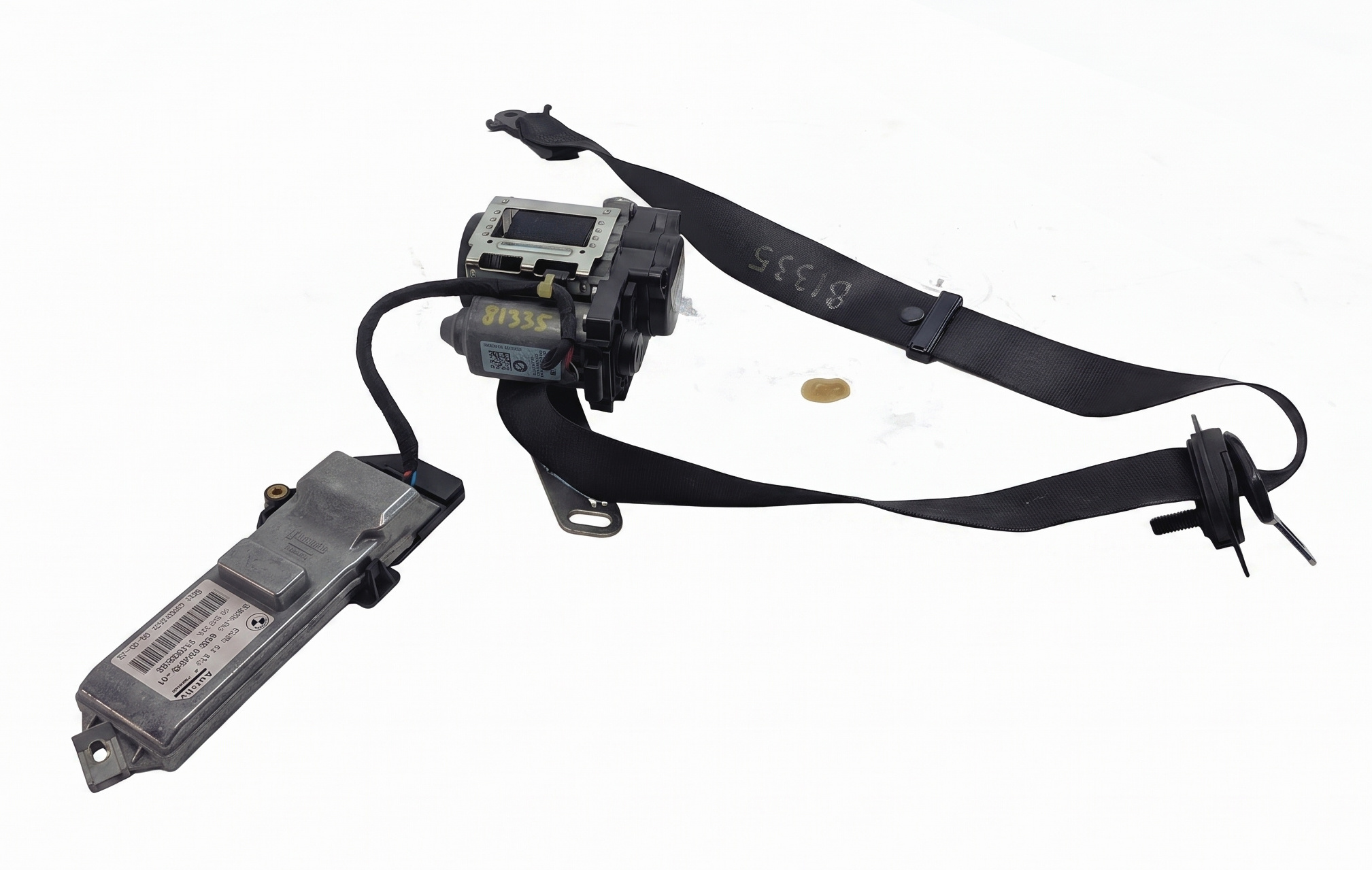 2009-2012 BMW 740i 750i 760i B7 (F01) RIGHT PASSENGER SEATBELT RETRACTOR(Black) — exact item pictured