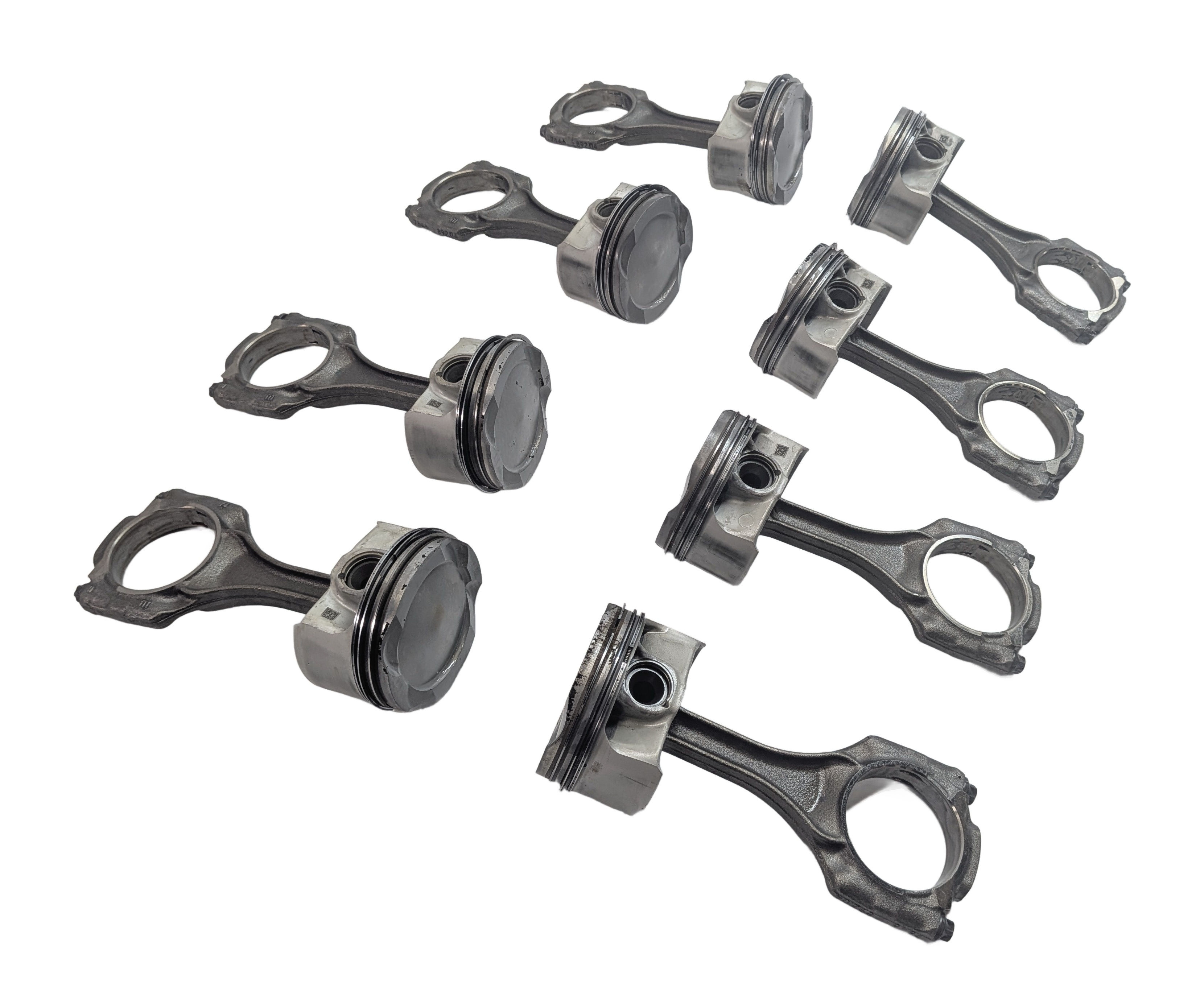 13-18 BMW X5 X6 5 6 7 (F01 F02 F06 F07 F10 F12) 4.4L N63 ENGINE PISTON SET/8 — exact item pictured