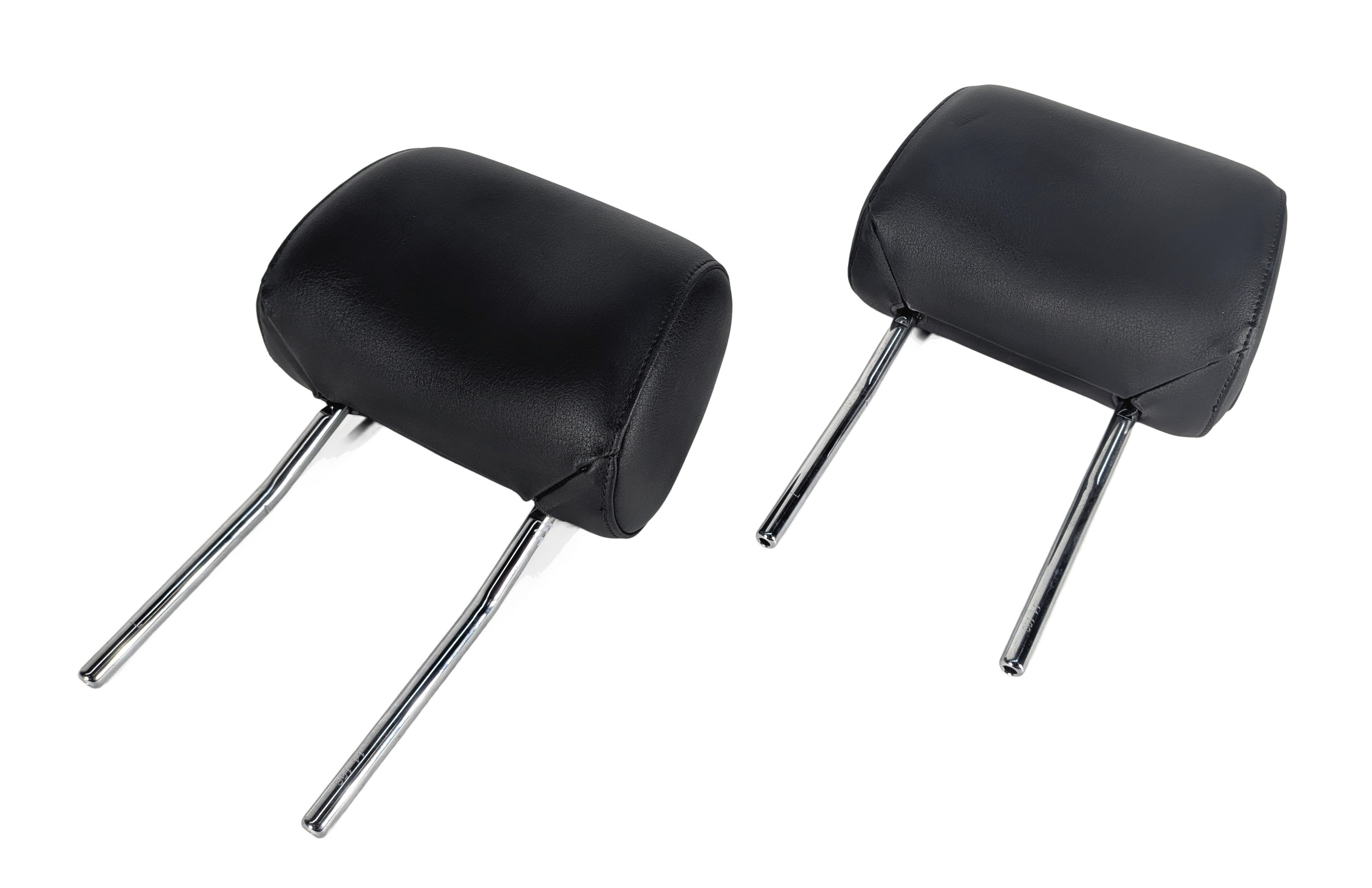 08-15 AUDI A3 A6 Q7 S6 (8P C7 4L) FRONT LEFT & RIGHT SEAT HEADREST SET-2 (Black) — exact item pictured