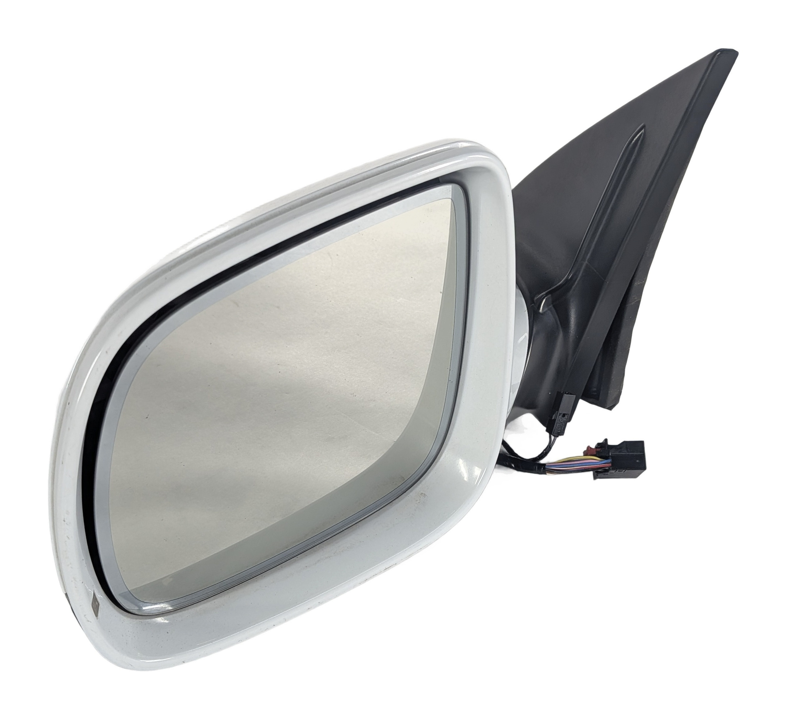 2013-2015 AUDI Q7 (4L) LEFT DRIVER P-FOLD BLIND SPOT DOOR MIRROR (White) — exact item pictured