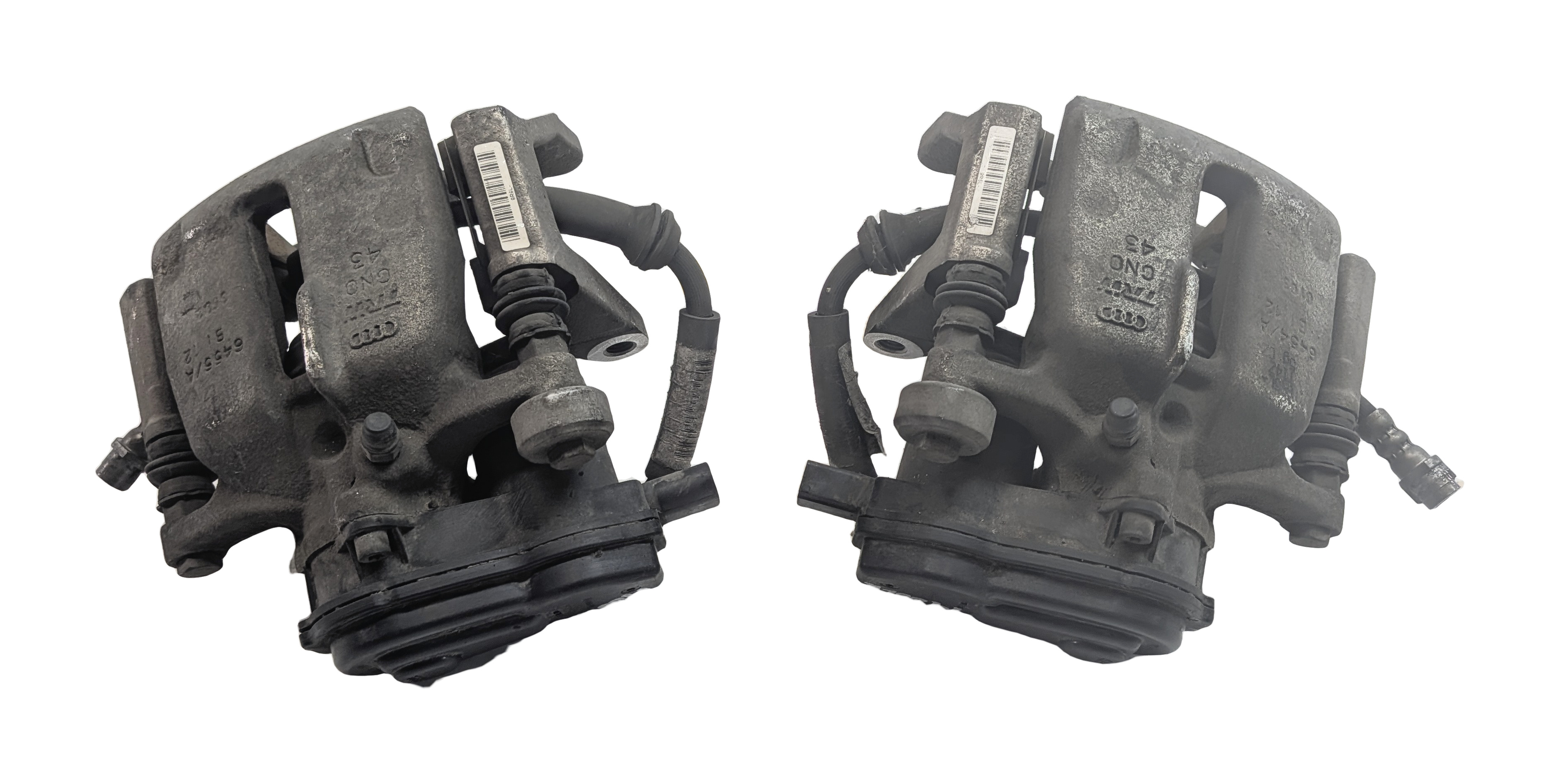 13-17 AUDI Q5 (B8 8R) REAR LEFT RIGHT BRAKE CALIPER ACTUATOR SET (12.99" ROTOR) — exact item pictured