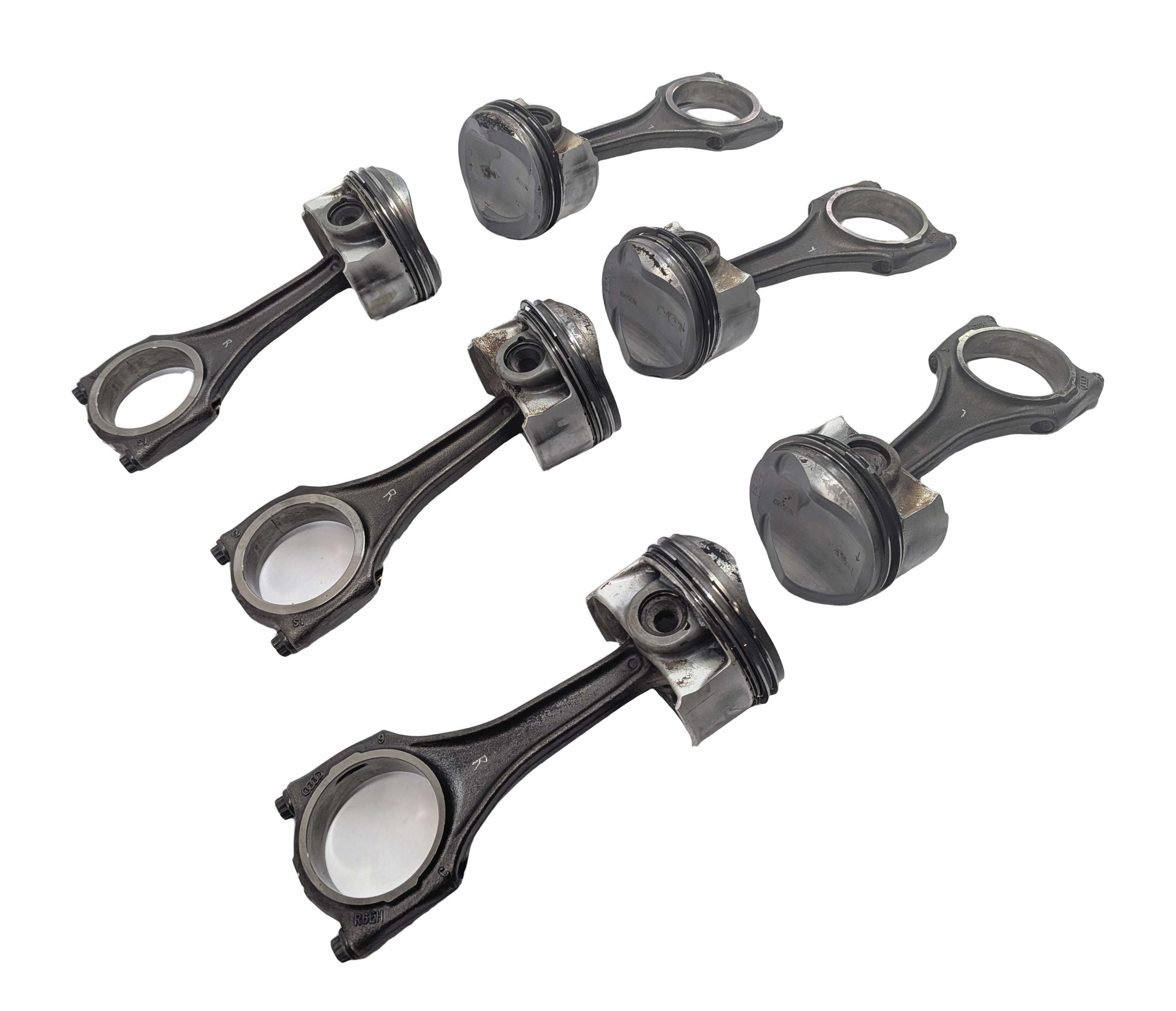 09-17 AUDI A6 A7 A8 Q5 Q7 S4 S6 Q5 TOUAREG 3.0L SUPERCHARGED ENGINE PISTON SET 6 — exact item pictured