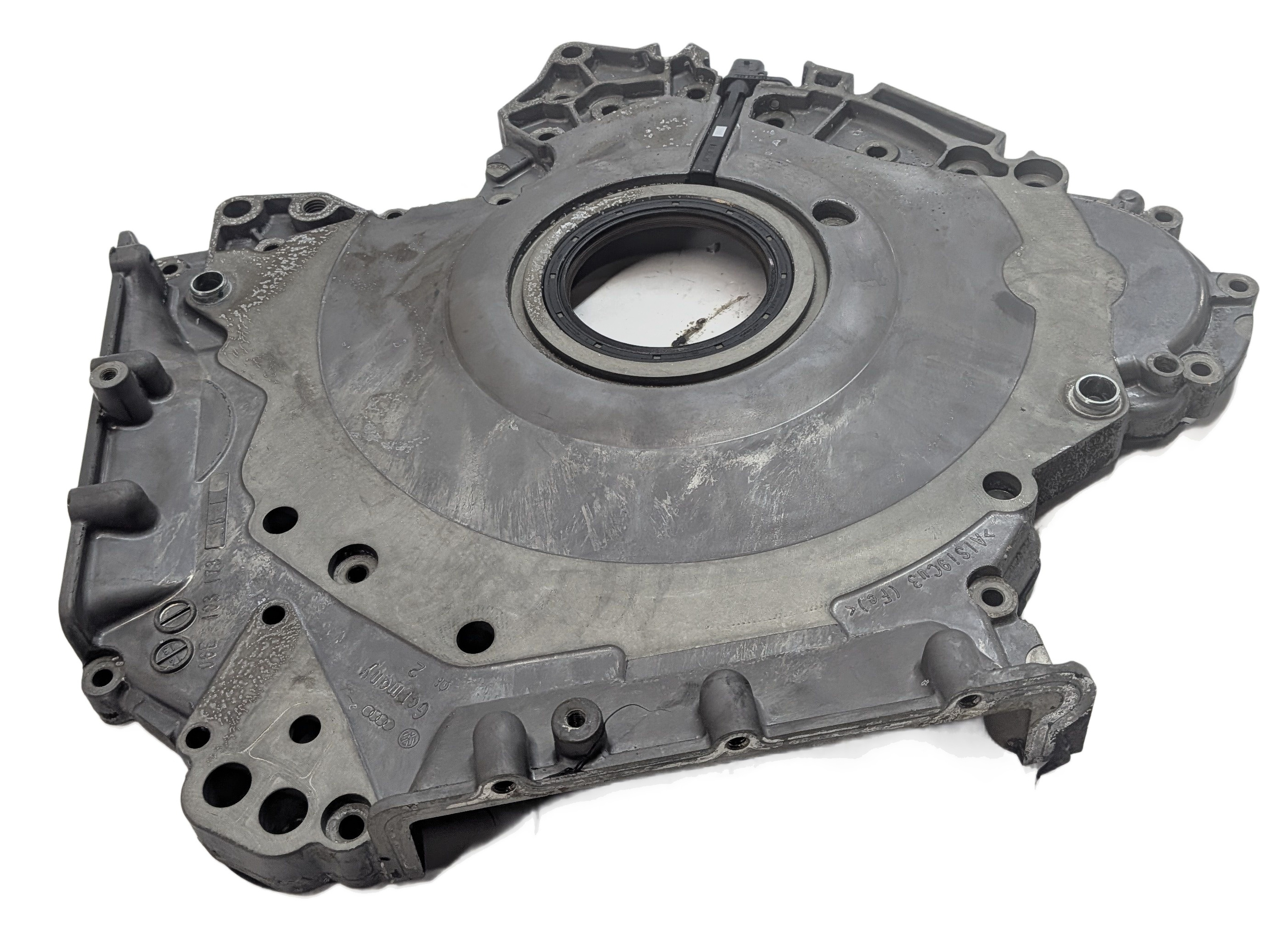 2013 AUDI Q5 (B8 8R) 3.0L SUPER (CTUC) ENGINE LOWER FRONT TIMING CHAIN COVER — exact item pictured