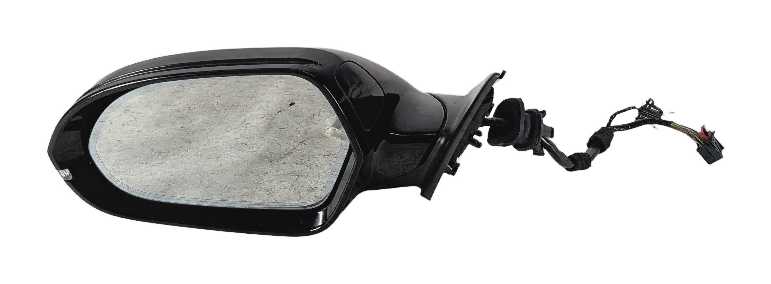 12-13 AUDI A6 (C7 4G) FRONT LEFT P-FOLD HEAT MEMORY AUTODIM DOOR MIRROR (Black) — exact item pictured