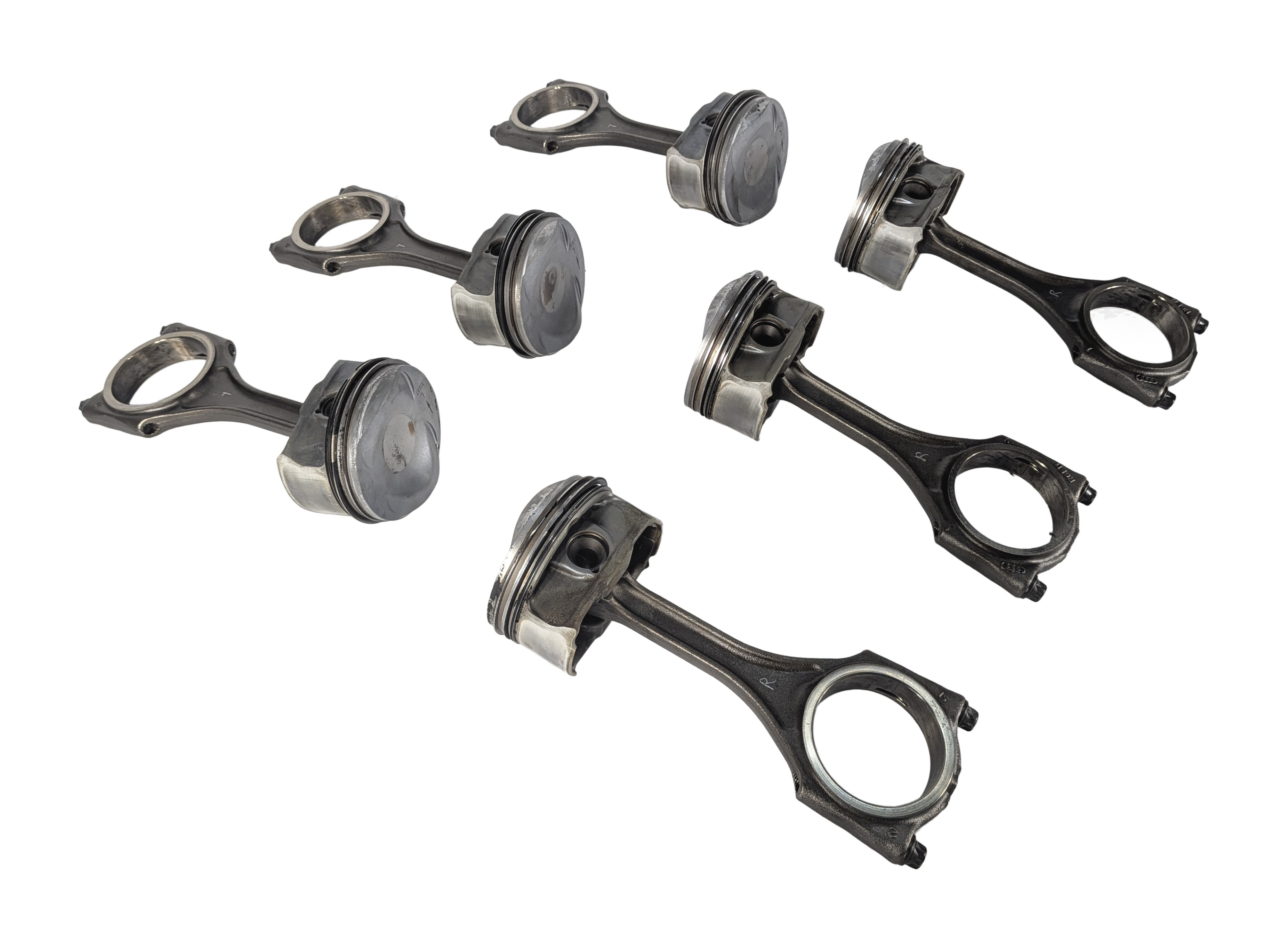 2008-2012 AUDI A4 A5 A6 Q5 B8 8K 8R C7 3.2L FSI ENGINE PISTON w/ ROD SET/6 — exact item pictured