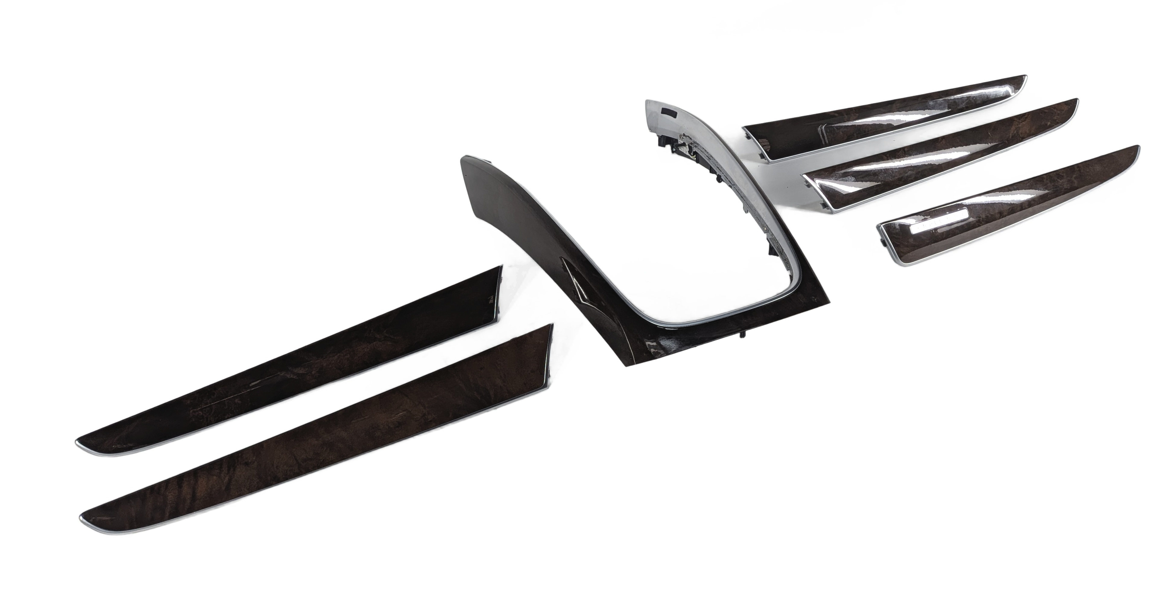 2011 AUDI Q5 B8 8R INTERIOR DOOR DASH TRIM INLAY PANEL SET/3 (Walnut) — exact item pictured