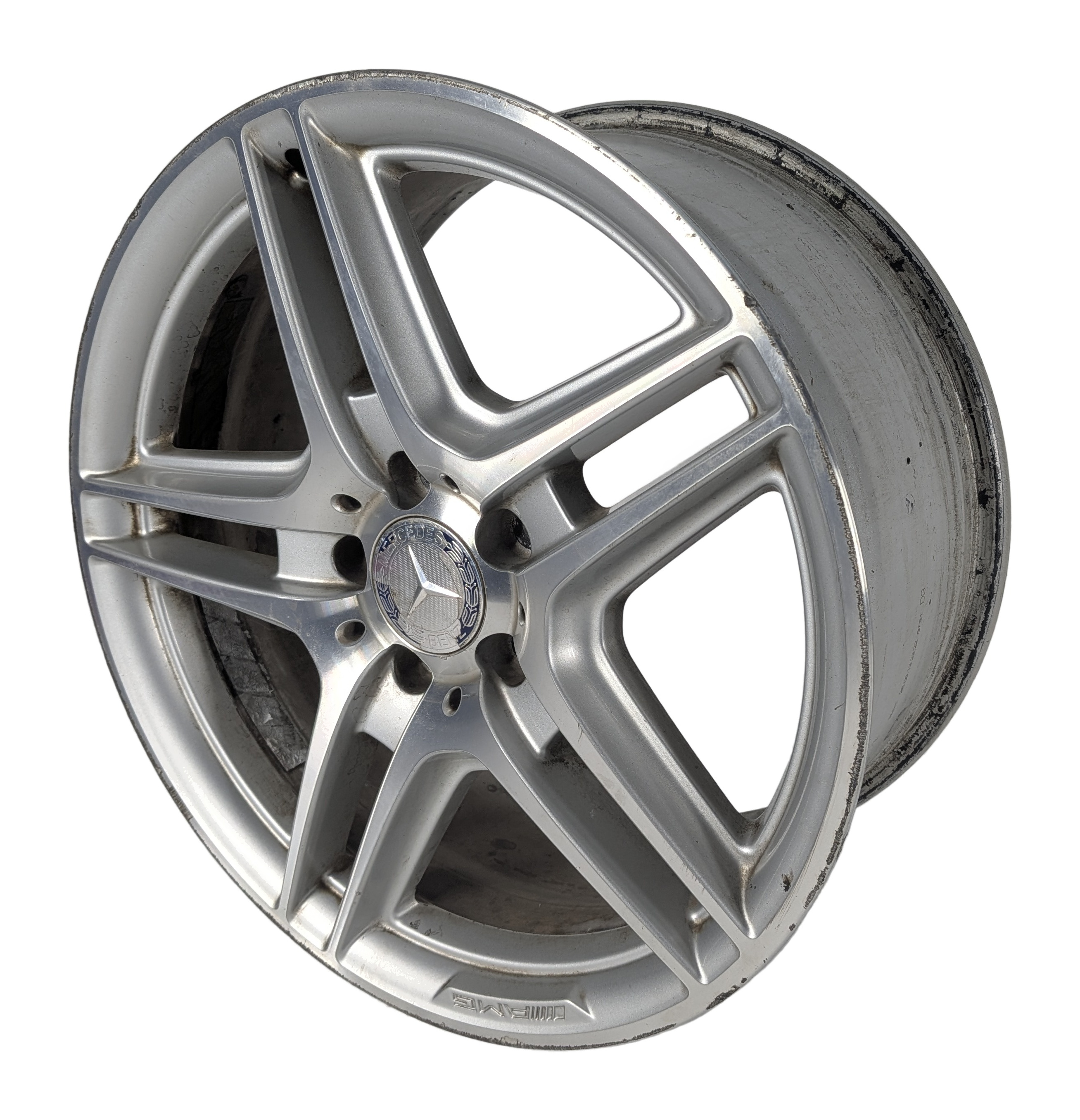 08-15 MERCEDES BENZ C-CLASS (W204) 18x8.5 REAR 5 DOUBLE 10-SPOKE AMG WHEEL RIM — exact item pictured