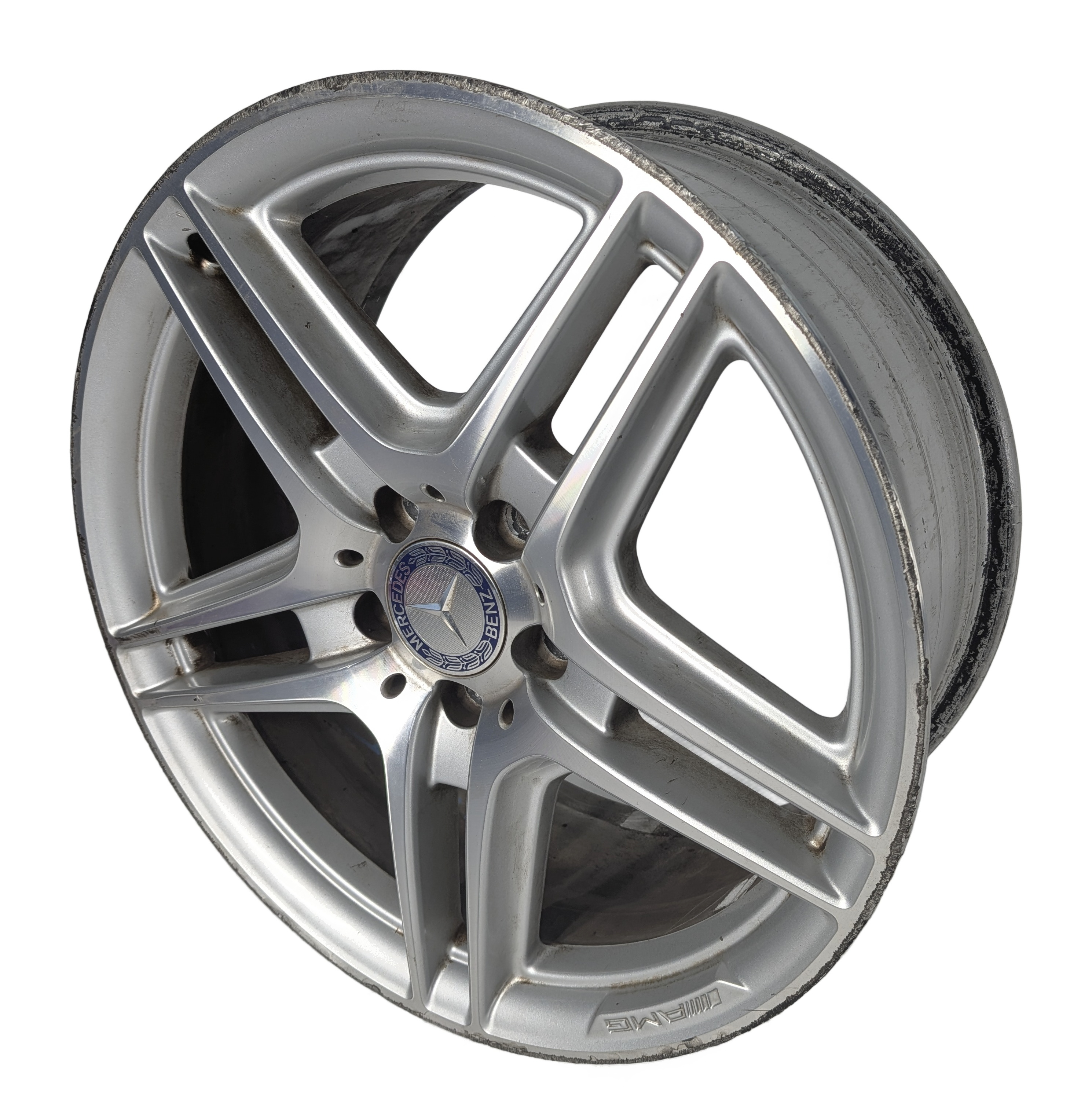 2008-2015 MERCEDES C-CLASS W204 FRONT 18x8 DOUBLE 5-DOUBLE SPOKE AMG WHEEL RIM — exact item pictured